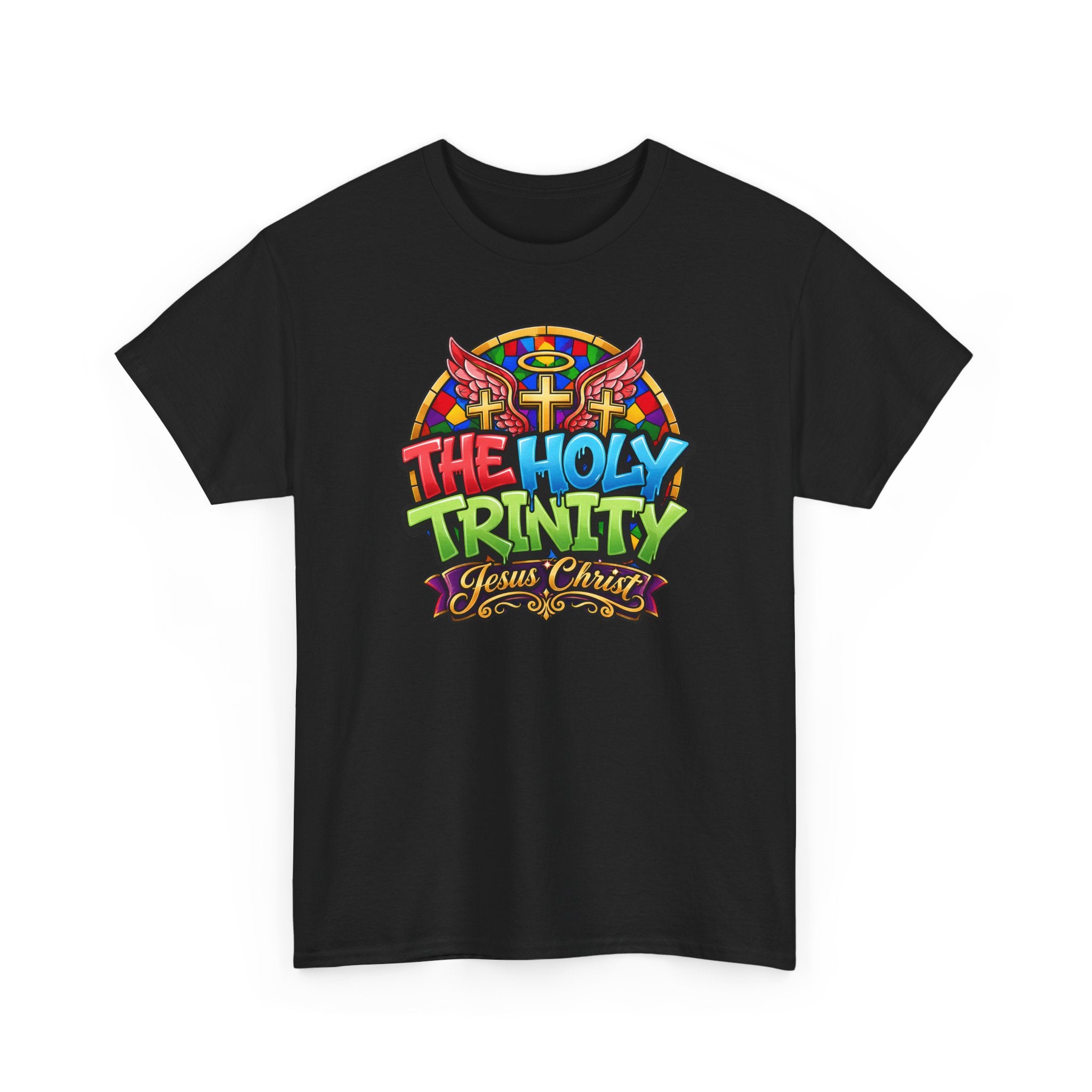 Holy Trinity Graphic Tee — 'The Holy Trinity Jesus Christ' Colorful Faith T-Shirt