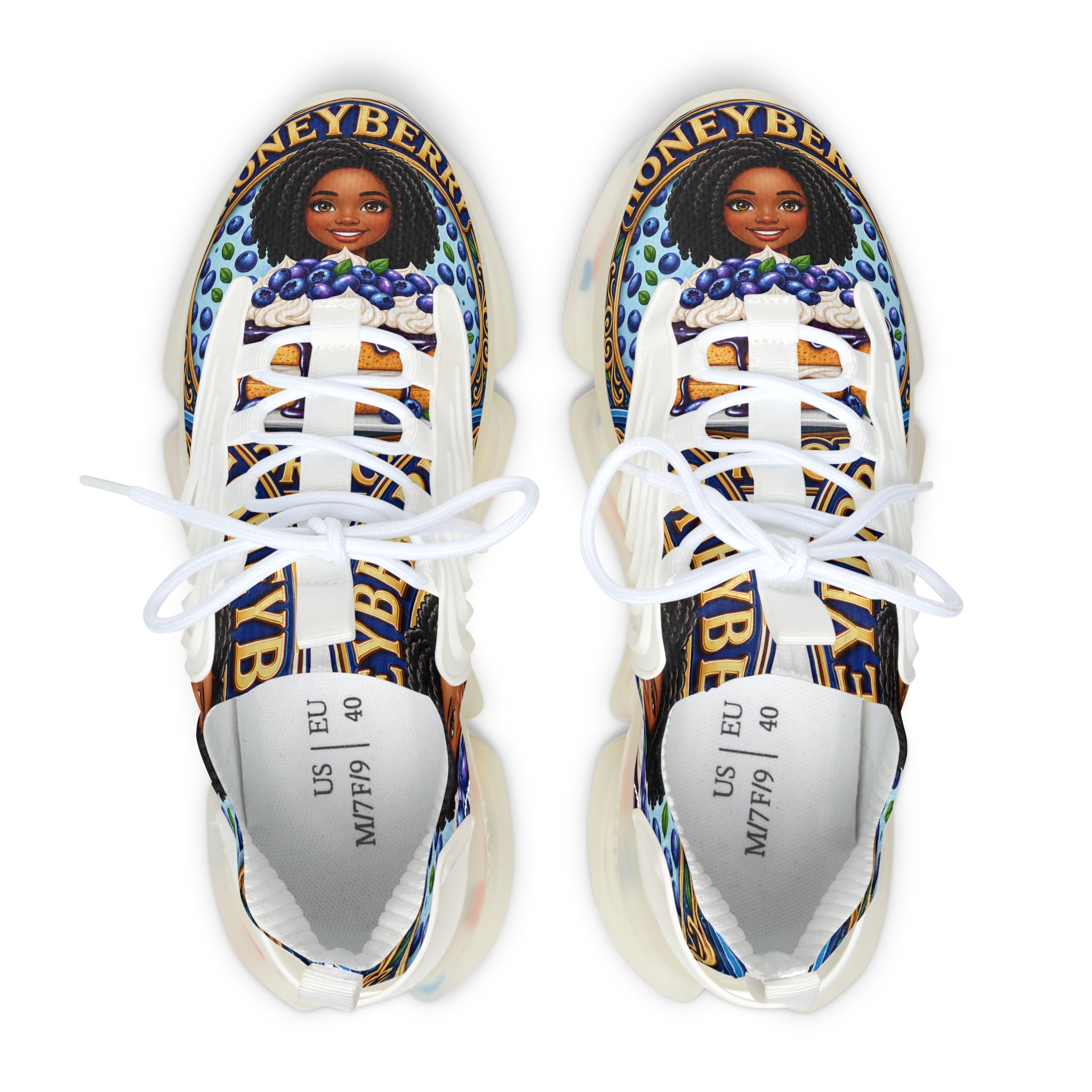 Women's Mesh Sneakers — Custom 'Honeyberry' Graphic Women's Athletic Shoes