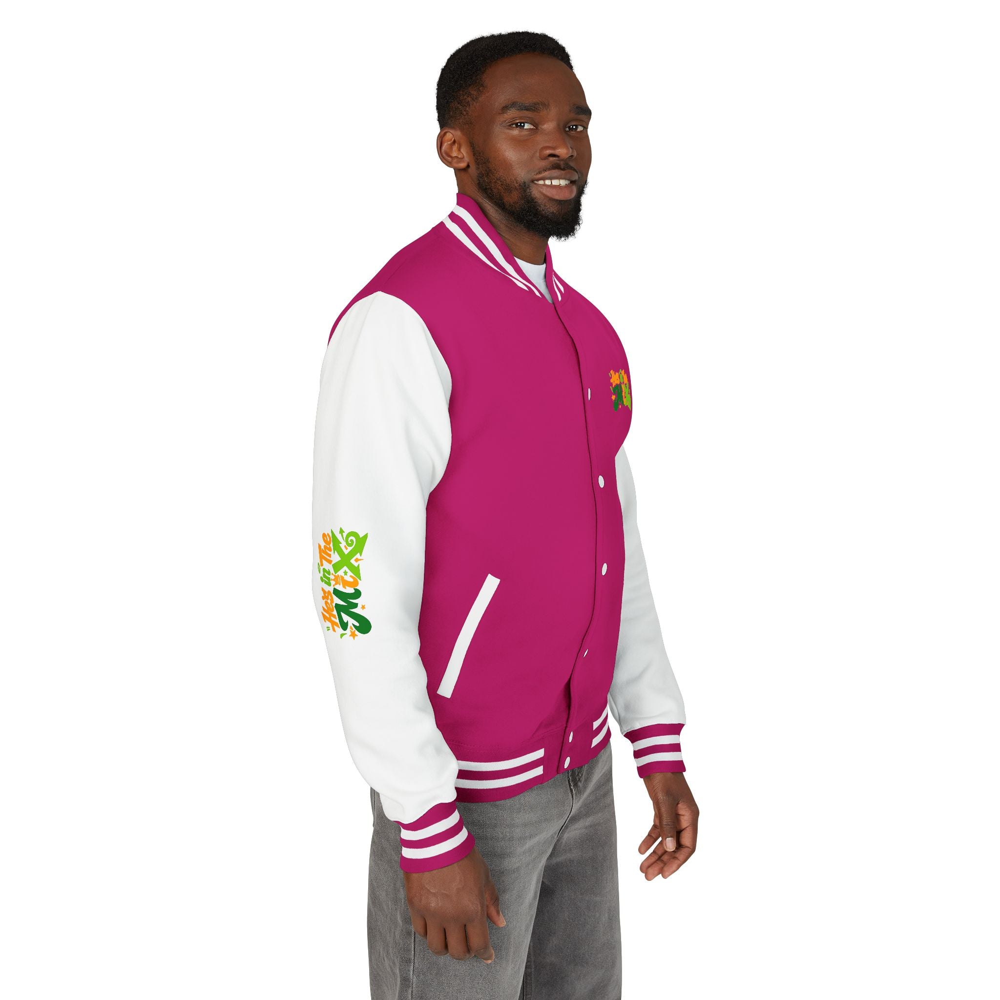 Letterman Jacket - "He's in the Mix" Retro Graffiti Varsity Jacket
