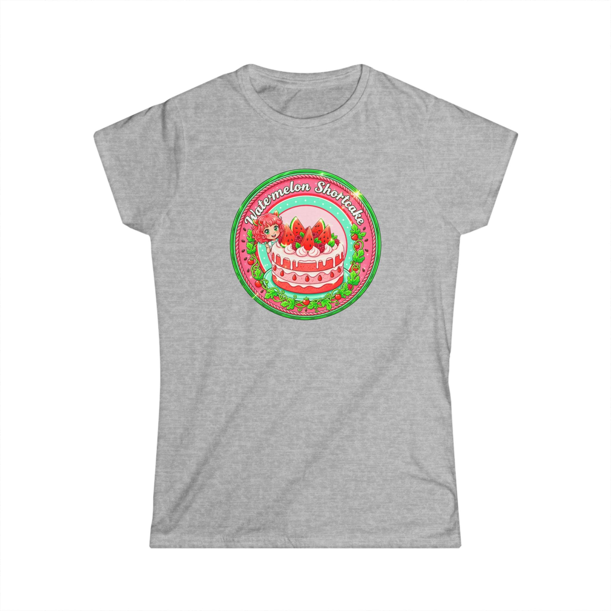 Watermelon Shortcake Vintage Circle Tee ''Watermelon Shortcake" Graphic Women's T-Shirt