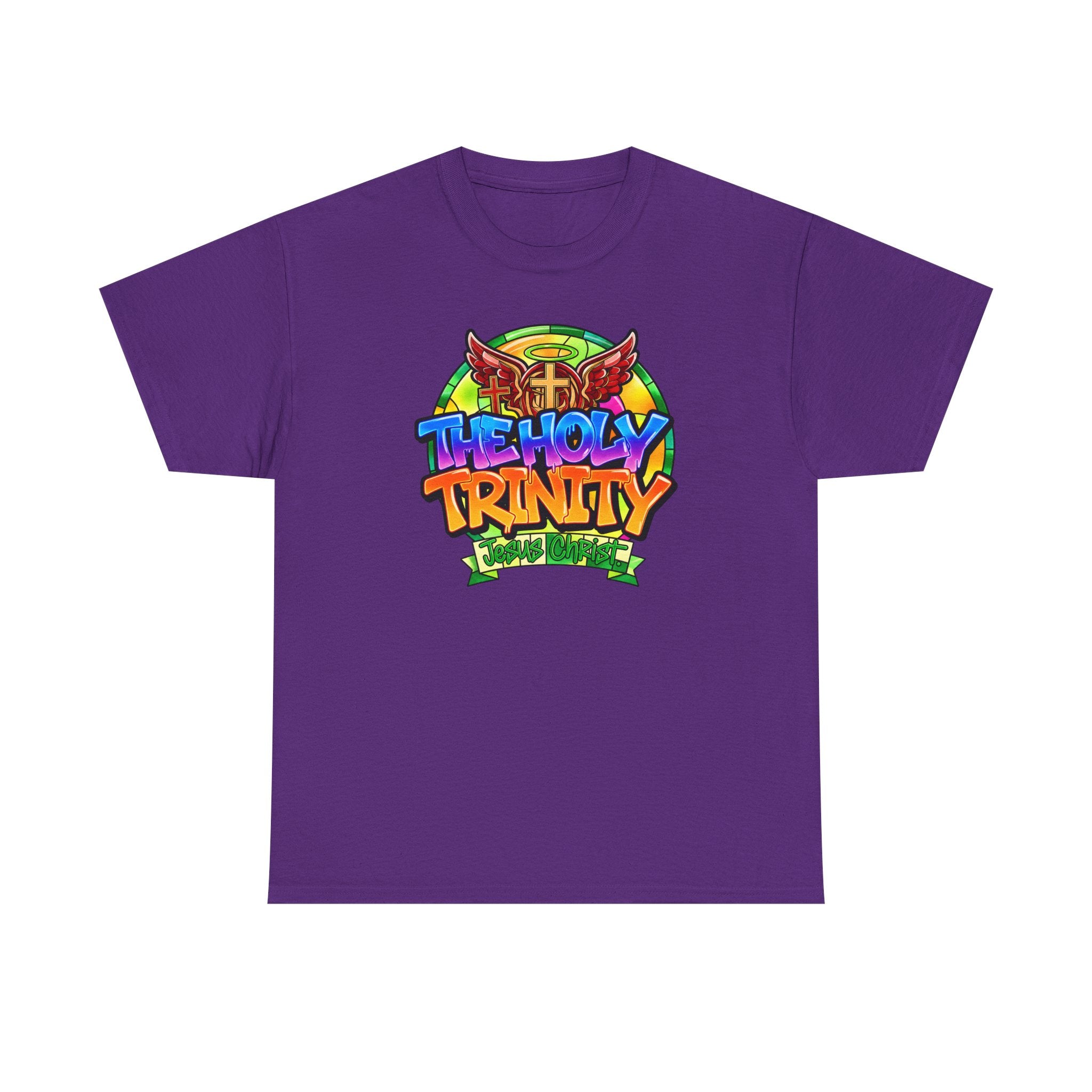 Holy Trinity Graphic Tee — Colorful Faith-Inspired Streetwear T-Shirt