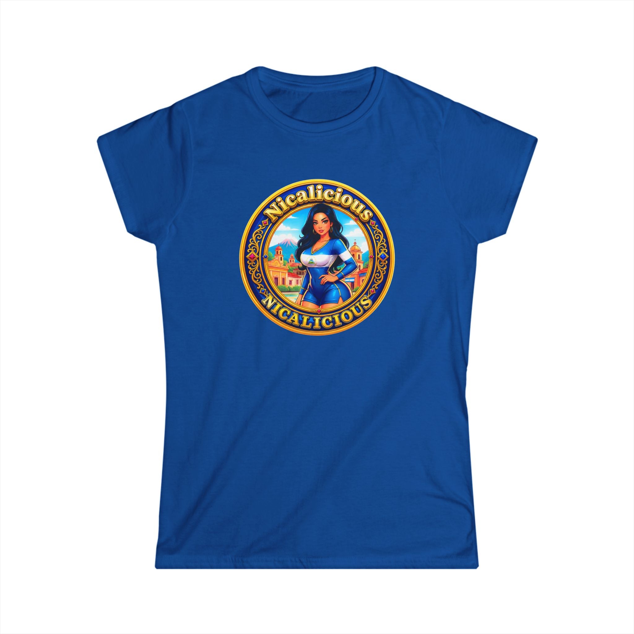 "Nicalicious "Vintage Seal Women's Tee - Retro Latina Pin-Up Graphic Shirt