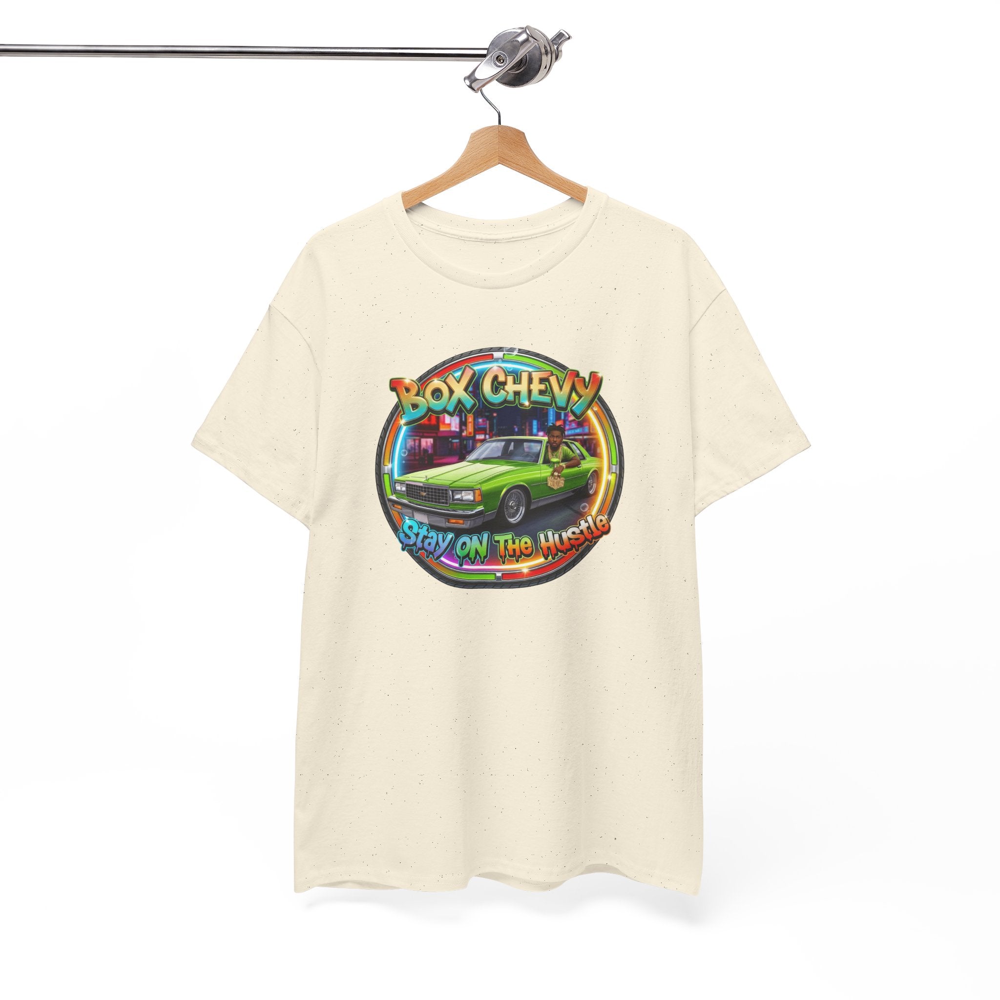 Vintage Chevy Truck Tee — "Box Chevy Stay On The Hustle" Retro Car Graphic Shirt