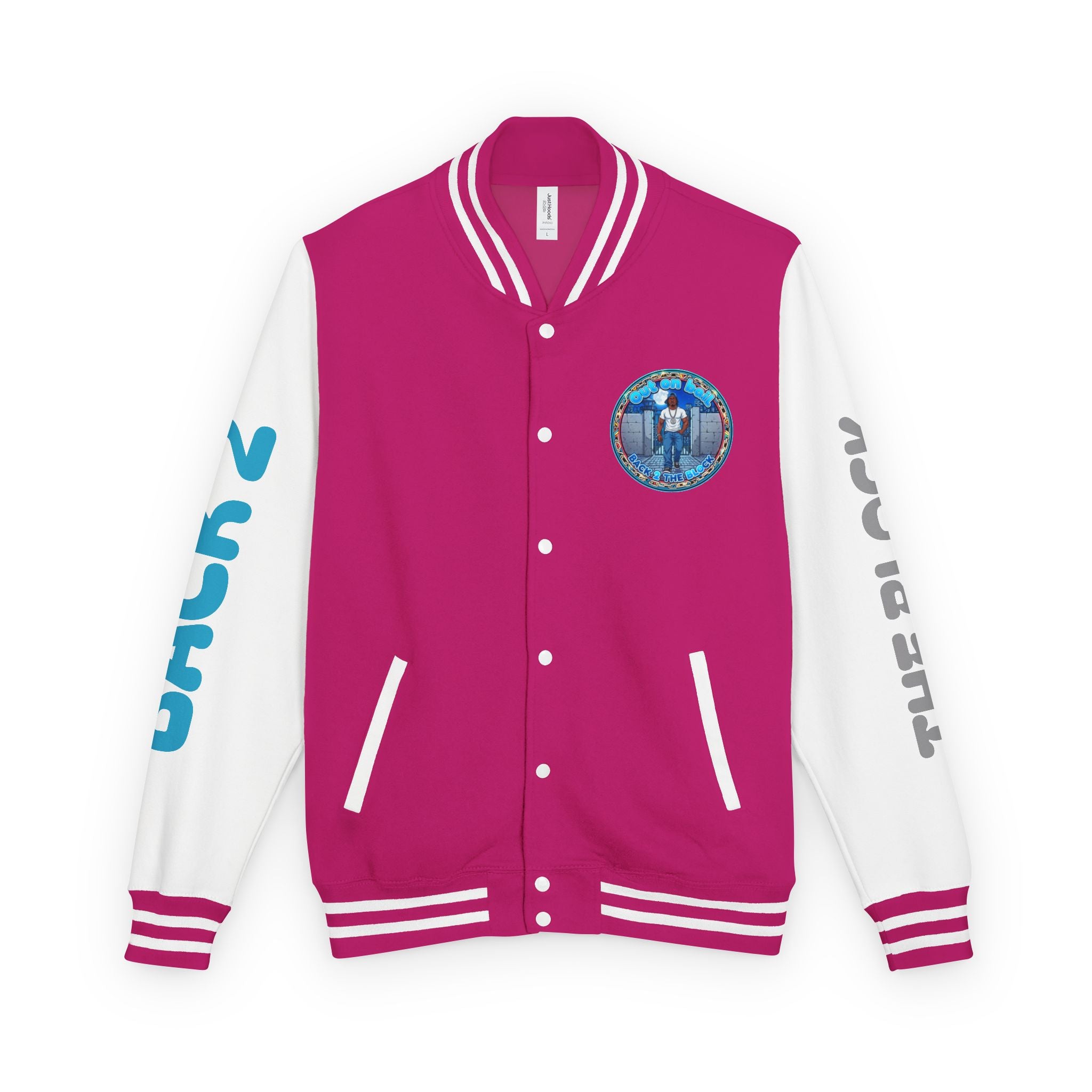 Letterman Jacket — 'Back 2 The Block' Retro Streetwear Patch Jacket