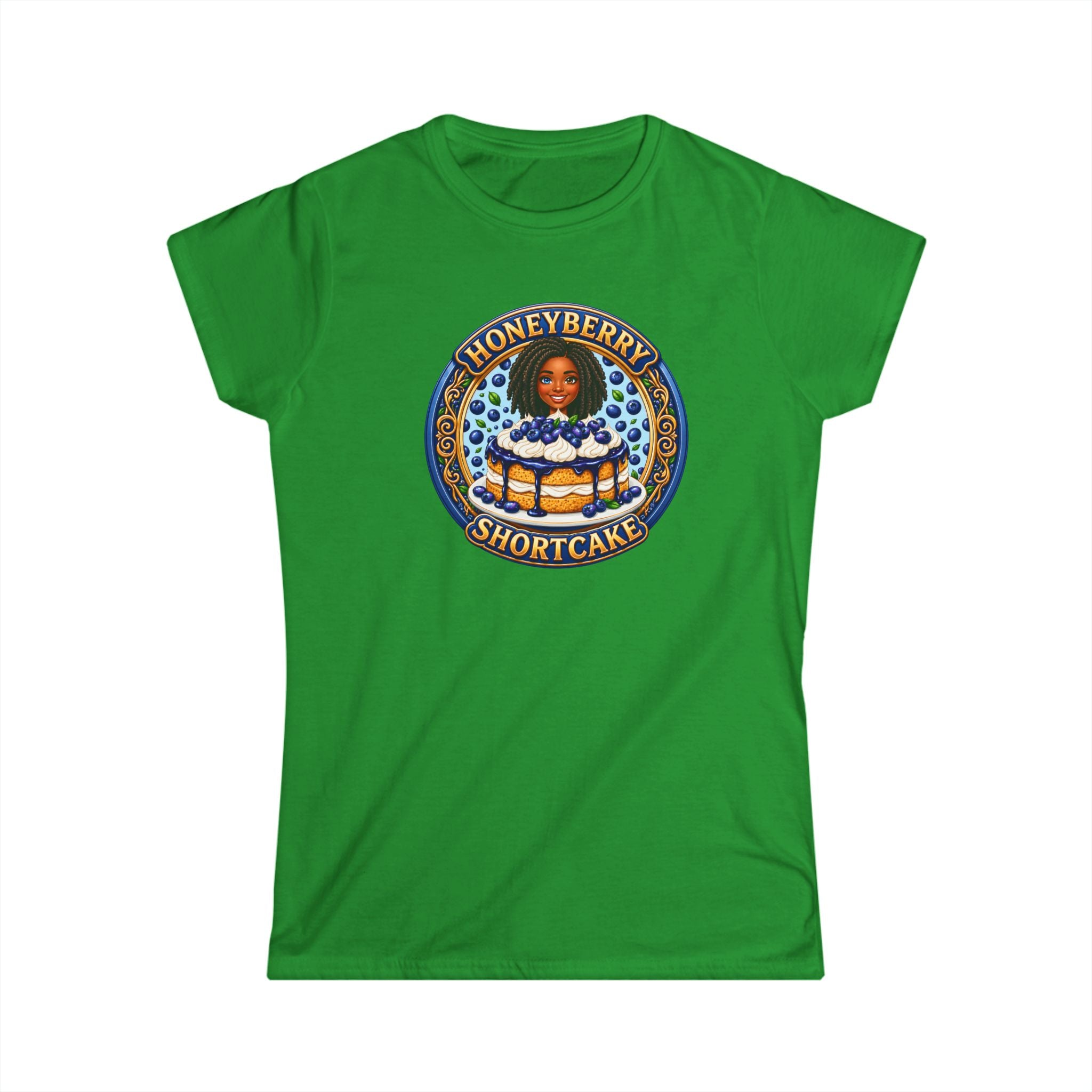 "Honeyberry Shortcake" Women's Tee – Retro Dessert Graphic Shirt