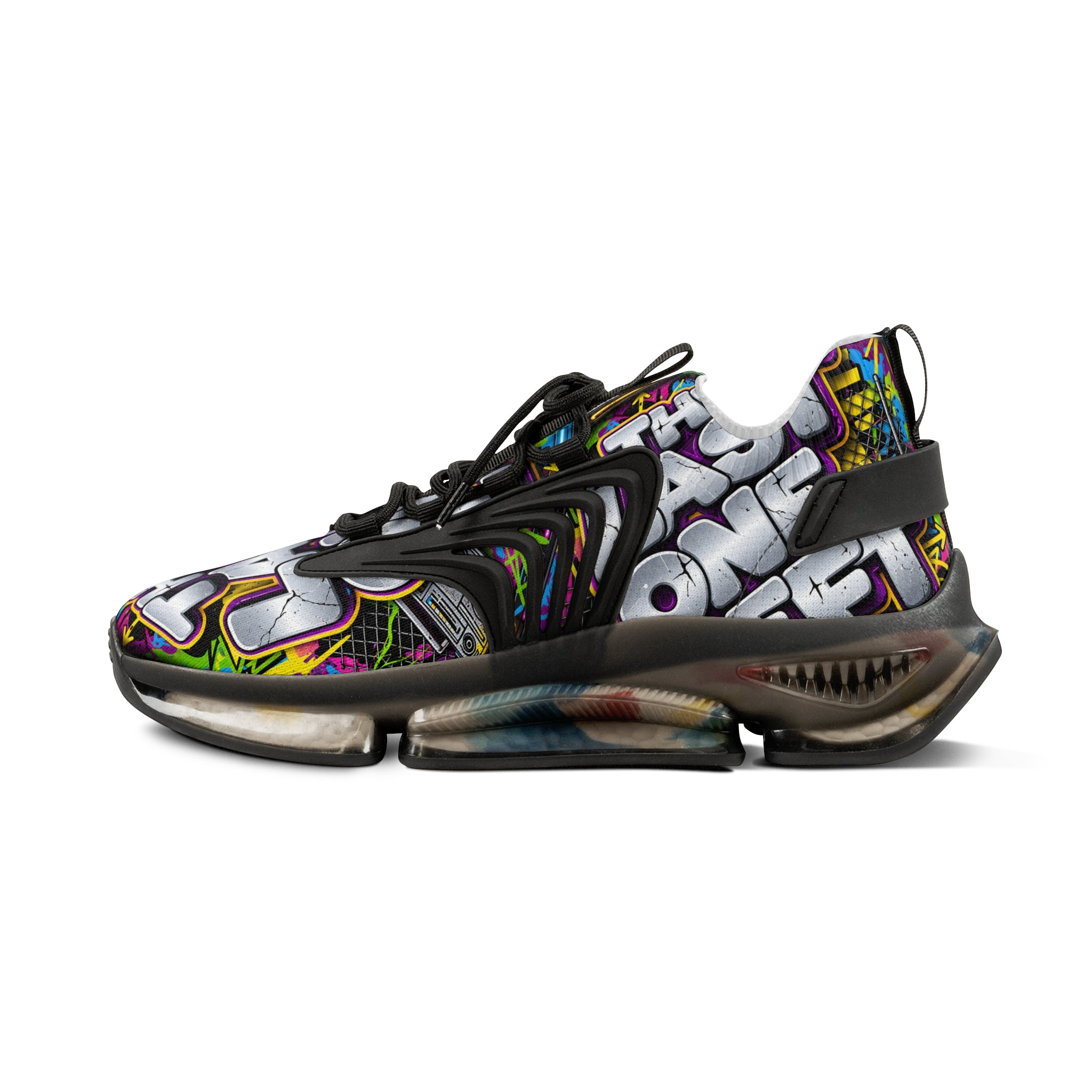 Men's Graffiti 'The Last One Left" Mesh Sneakers — Colorful Streetwear Athletic Shoes