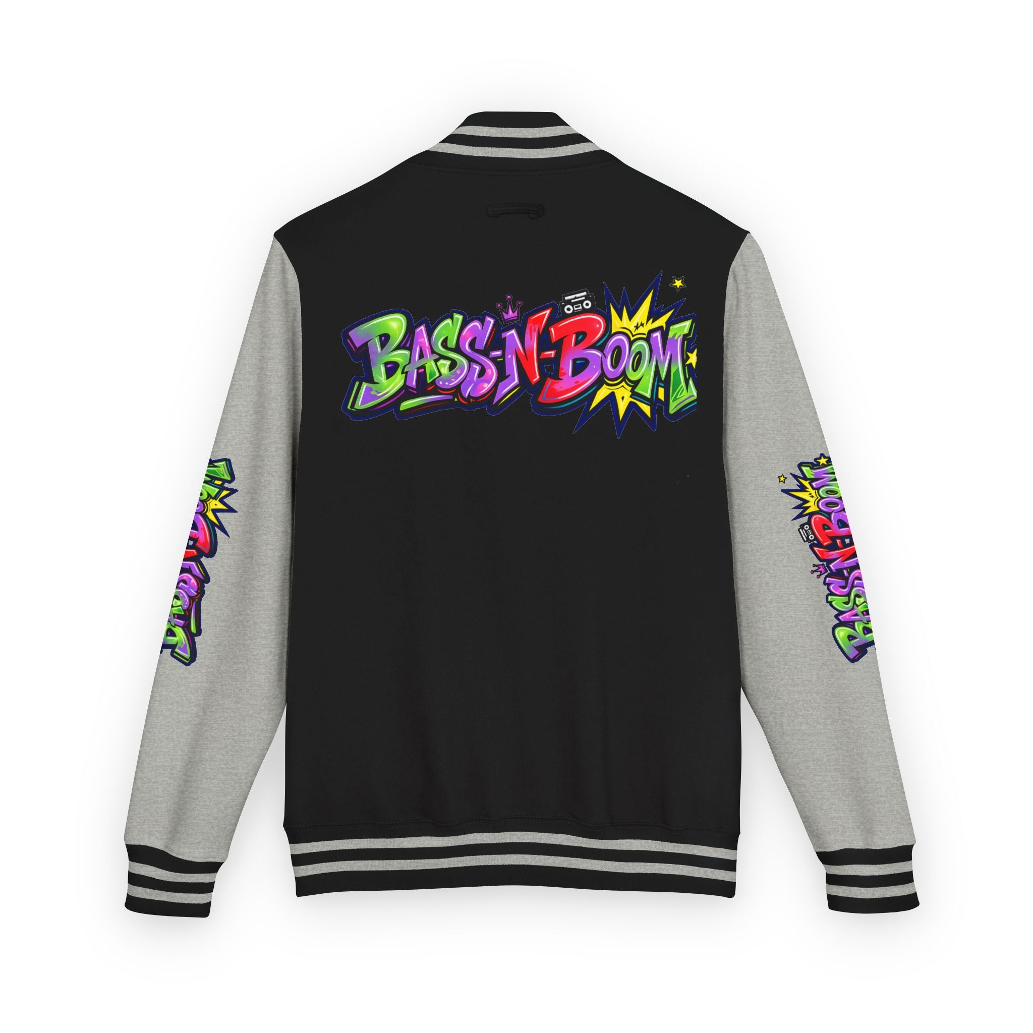 Letterman Jacket — 'Bass N Boom' Graffiti Bomber