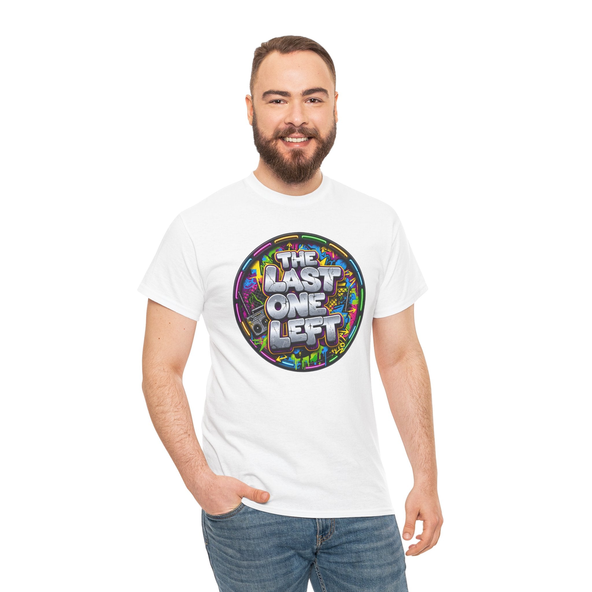 Graphic Tee - "The Last One Left" Colorful Retro Badge