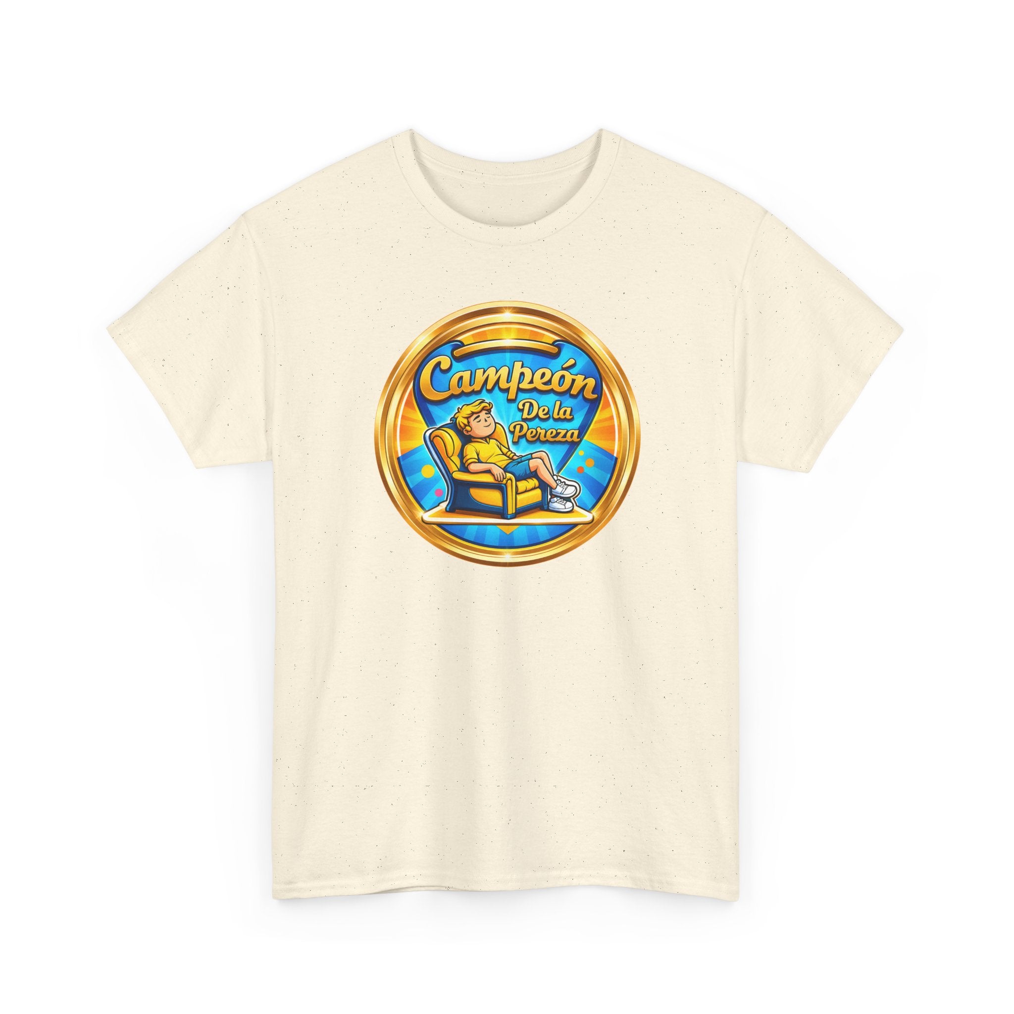 "Campeón De La Pereza" Tee — Gold Badge Adventure T‑Shirt