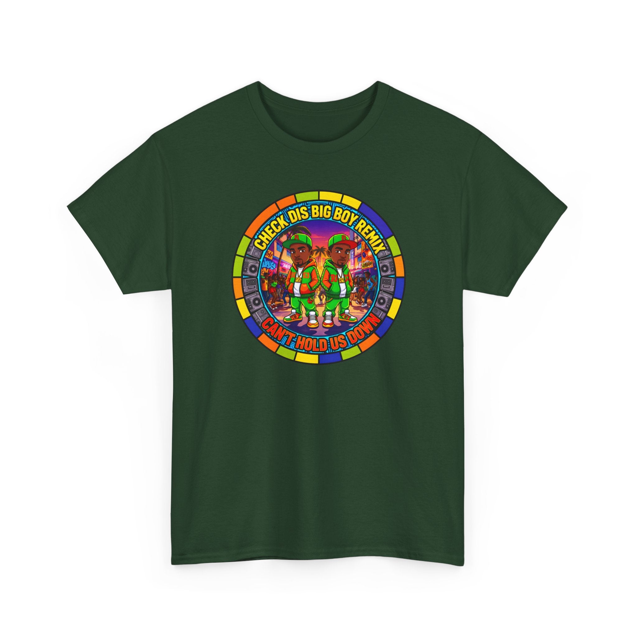 T-Shirt — "Check Dis Big Boy Remix" Colorful Cartoon Grap6hic Tee