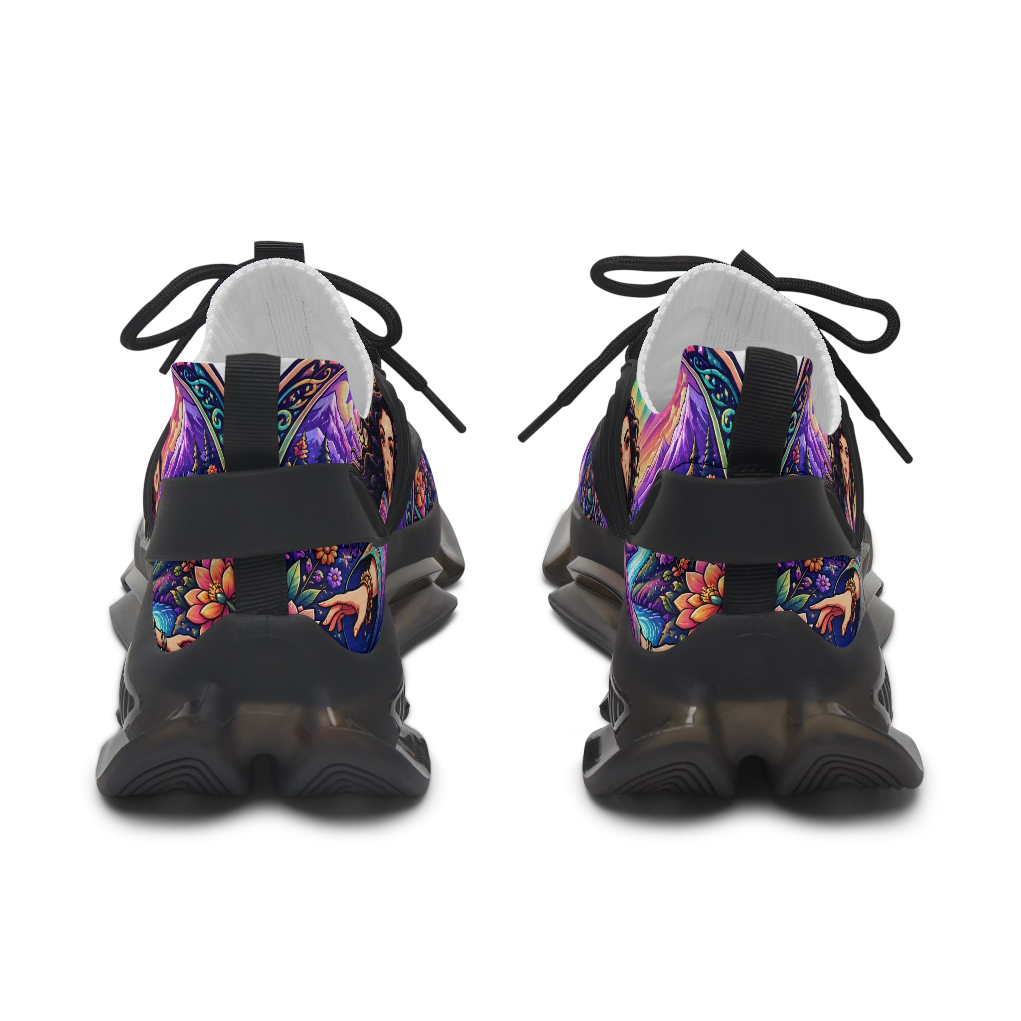 Mesh Sneakers — Colorful 'Crush Hour' Graphic Women's Athletic Shoes