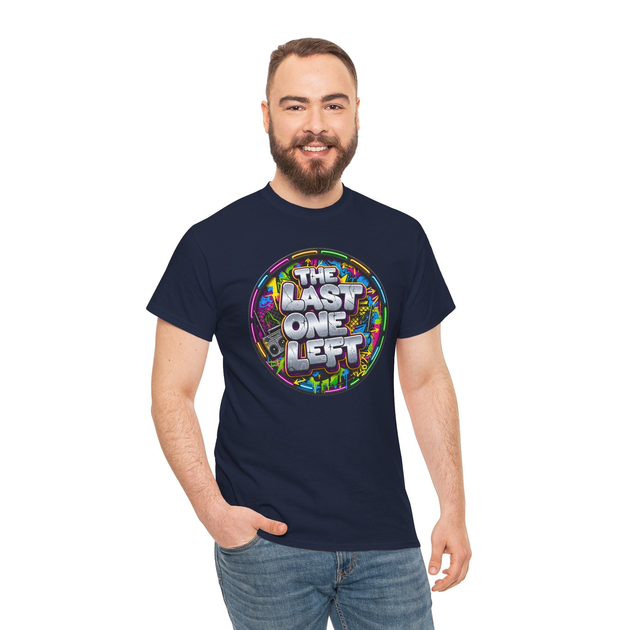 Graphic Tee - "The Last One Left" Colorful Retro Badge