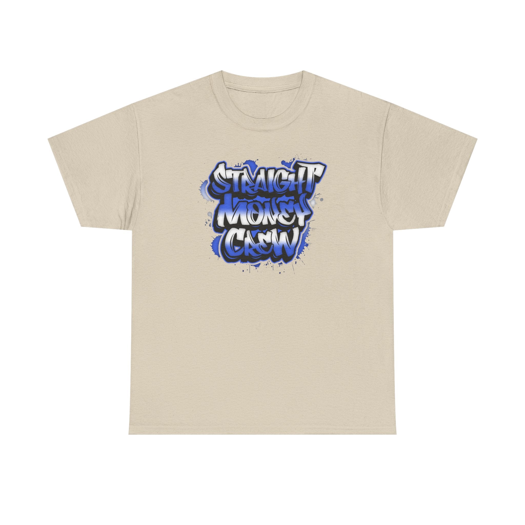 T-Shirt — "Stackin' Money Crew" Blue Graffiti Graphic Tee