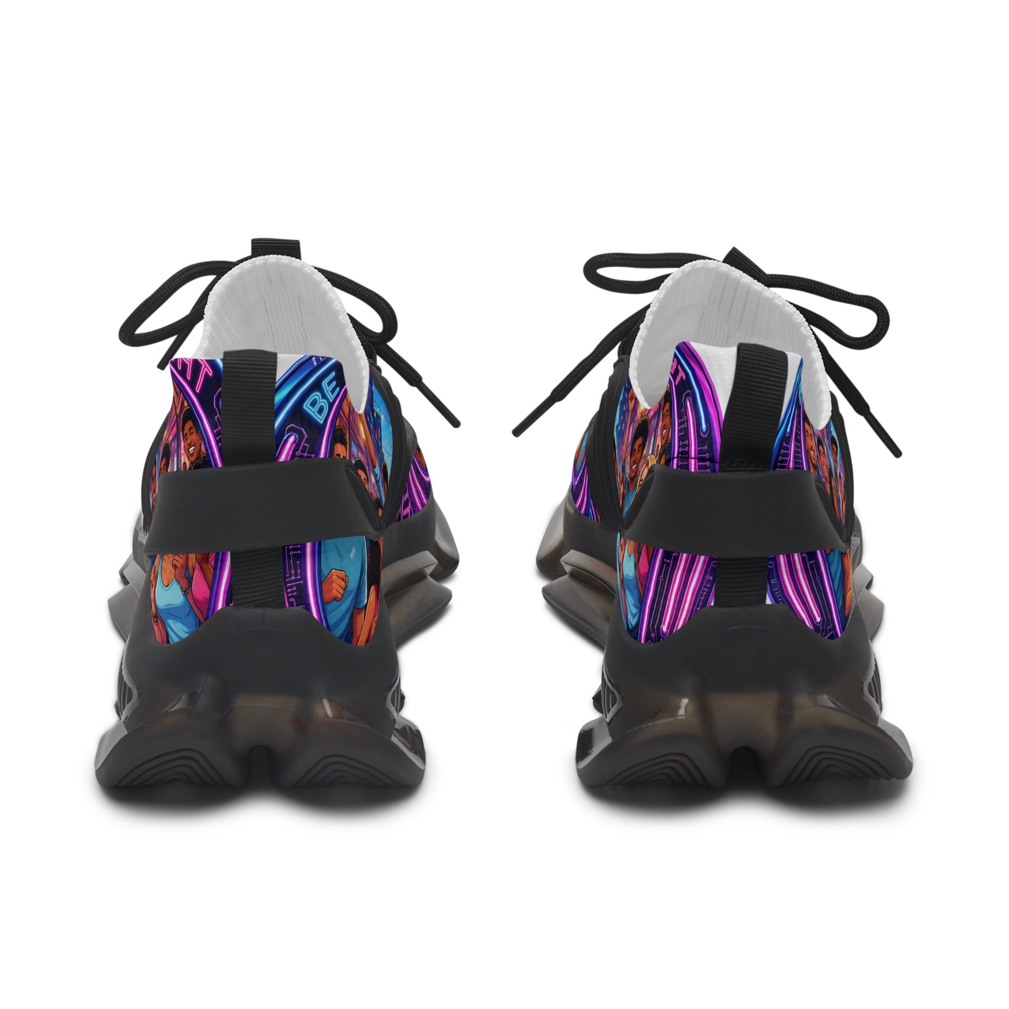 Women’s Mesh Sneakers — Colorful 'Be Young Of Hearts of the Night' Graphic Athletic Shoes