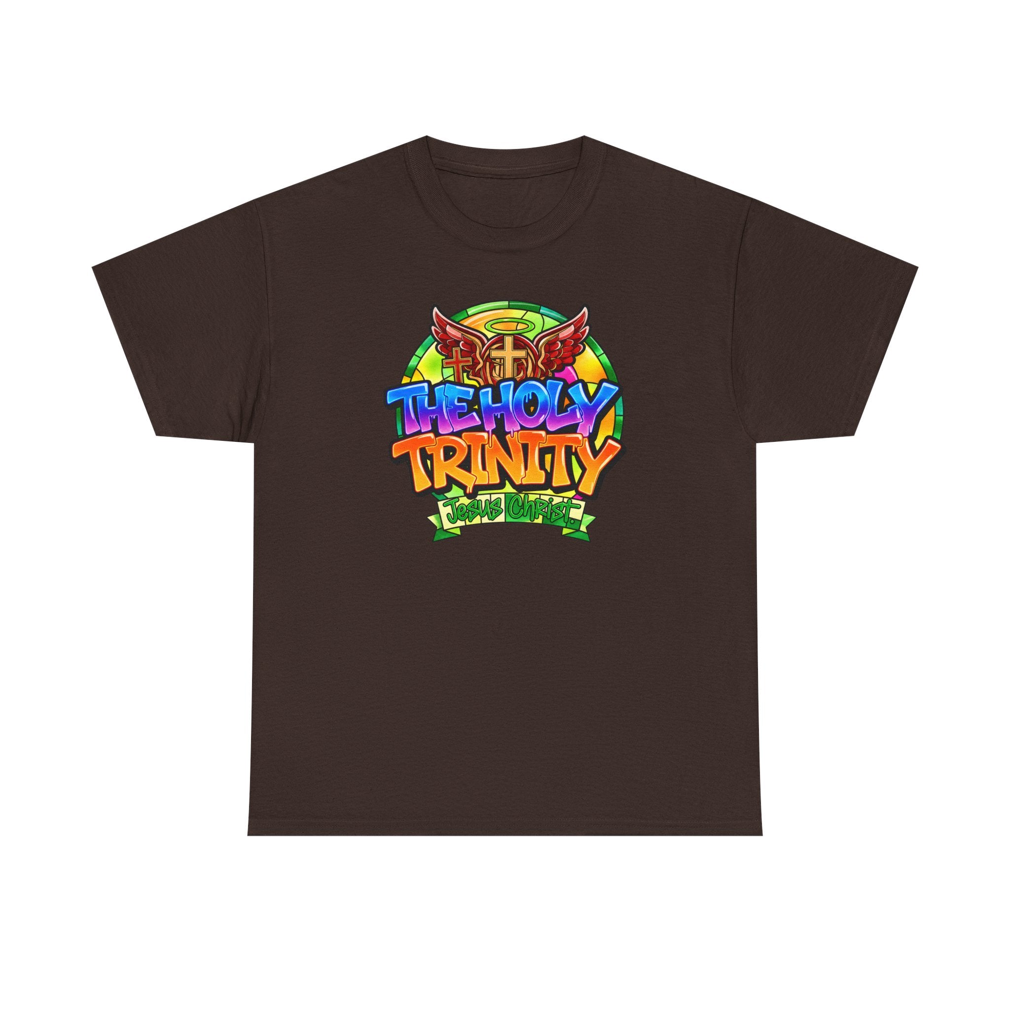 Holy Trinity Graphic Tee — Colorful Faith-Inspired Streetwear T-Shirt