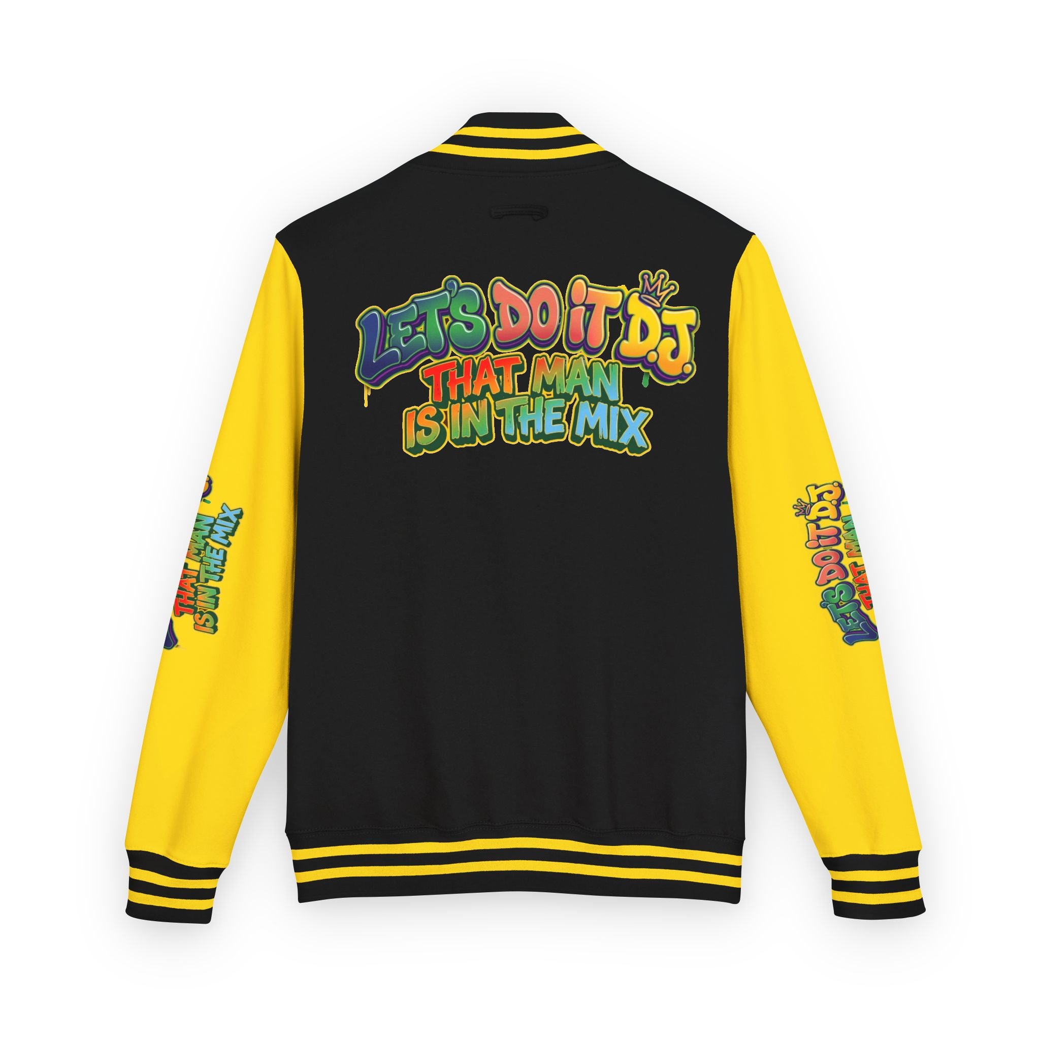 Letterman Jacket — 'Let's Do It' DJ Graphic Varsity Jacket