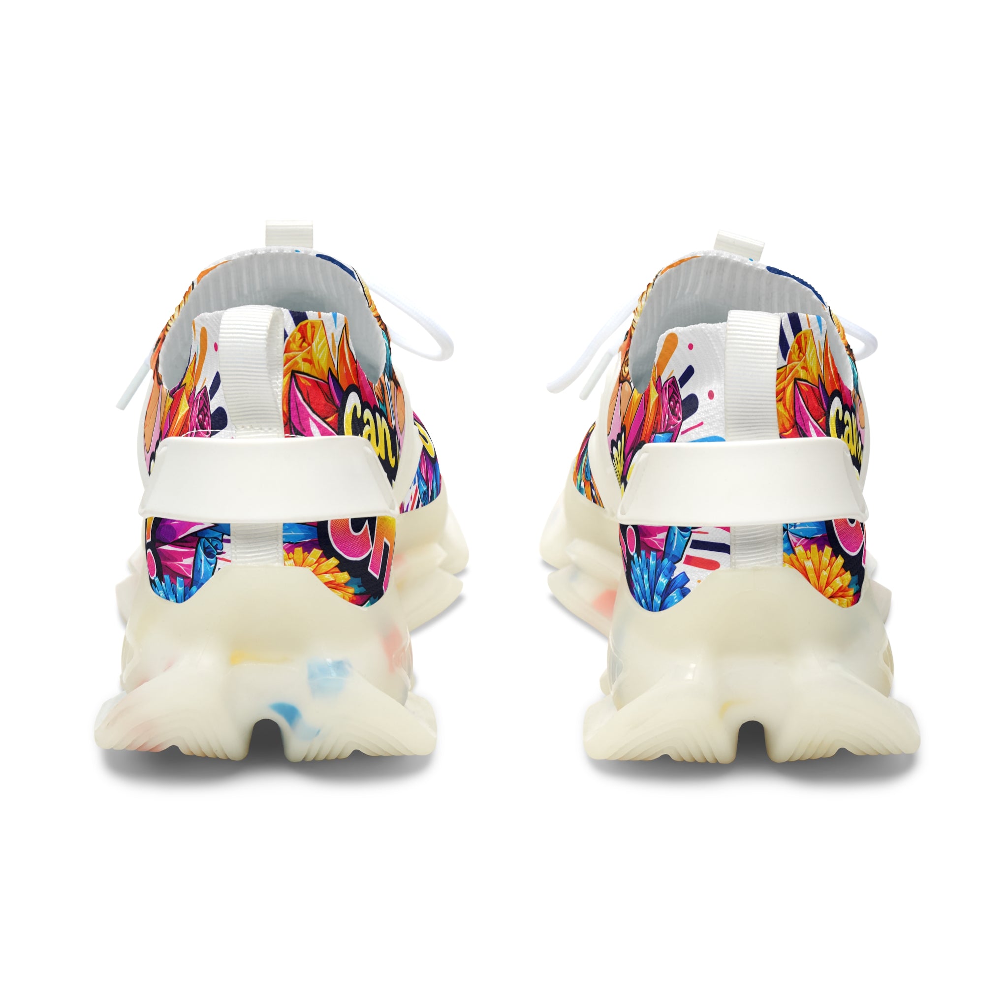 Women's Mesh Sneakers — Colorful Pop Art 'Can You Cheer Graphic Runner