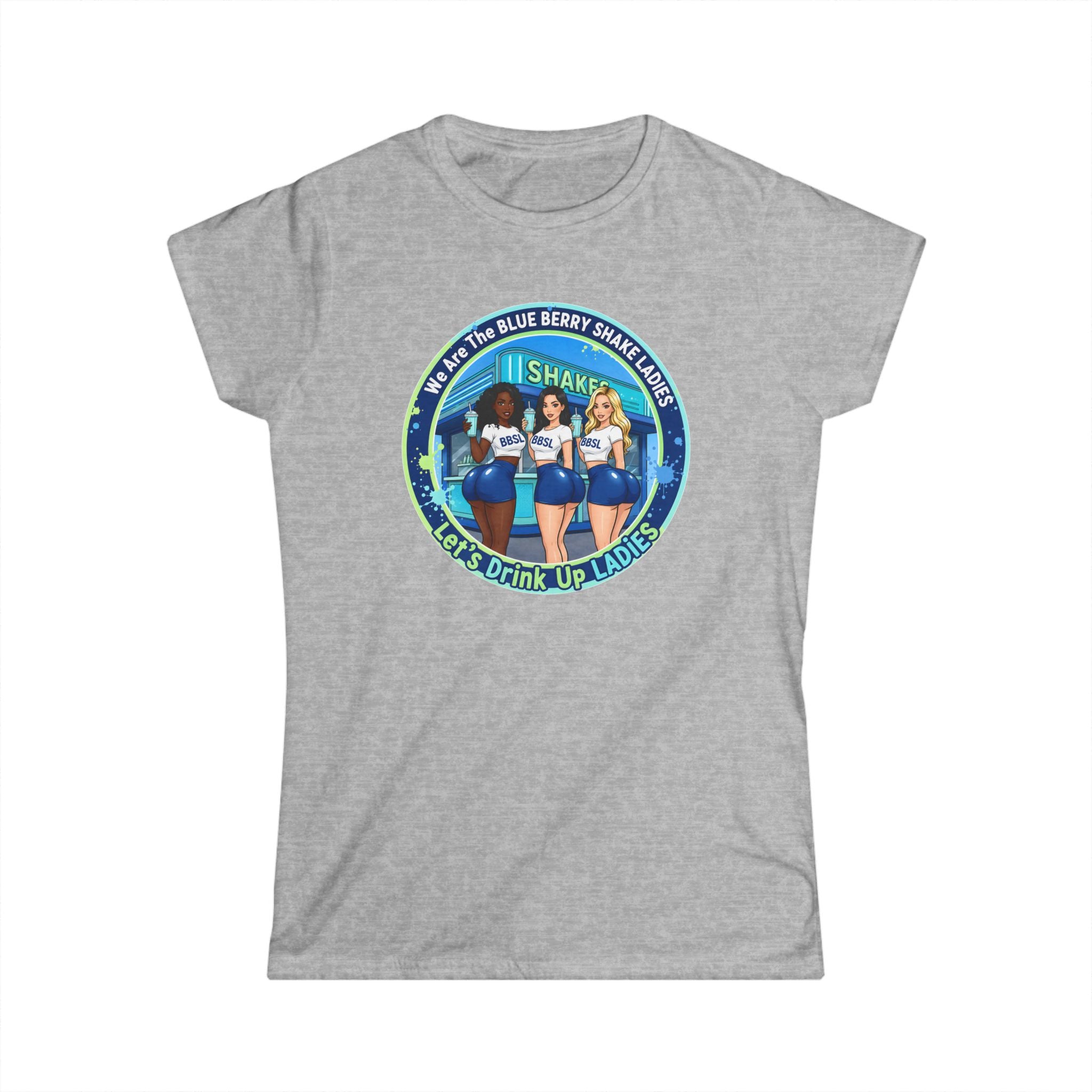 Women's Tee — "We Are The Blueberry Shake Ladies" Retro Graphic