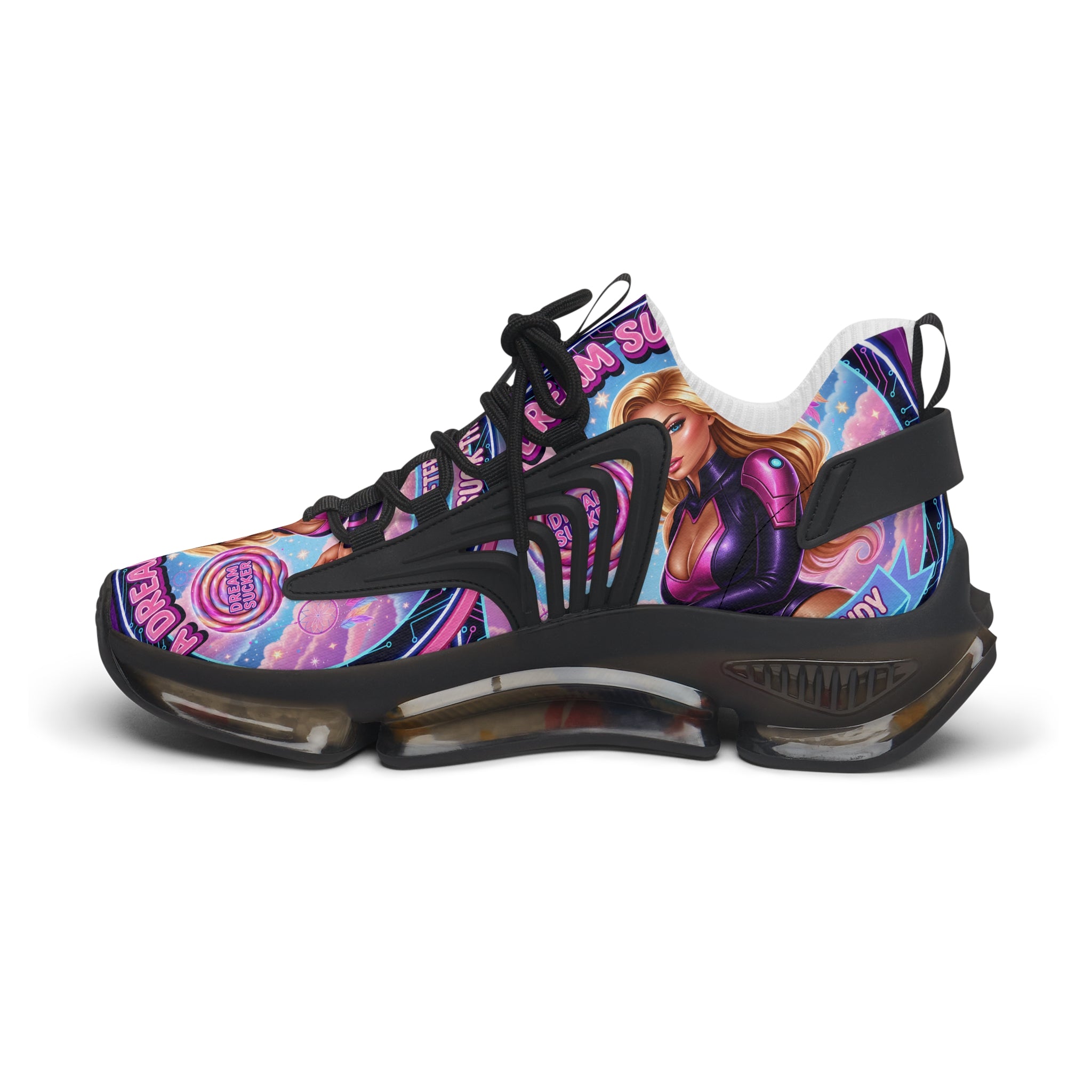 Women's Mesh Sneakers — Colorful Pop-Art 'A Dream Sucker' Graphic Athletic Shoes