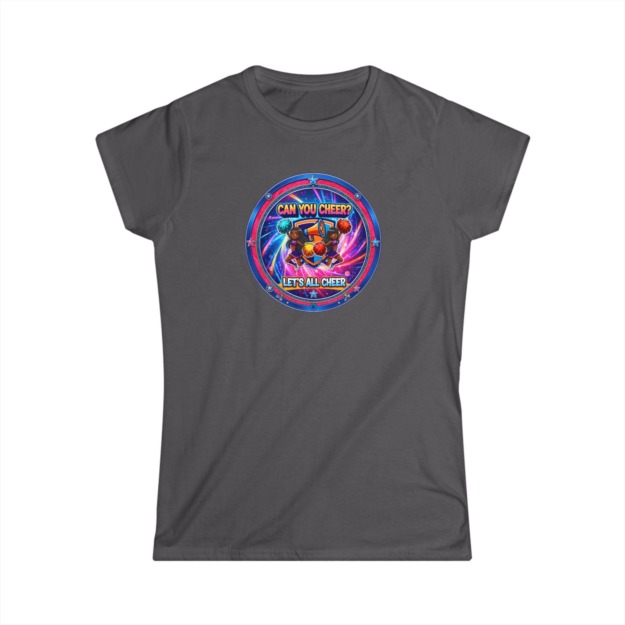 "Can You Cheer? Let’s All Cheers" Retro Neon Graphic Tee