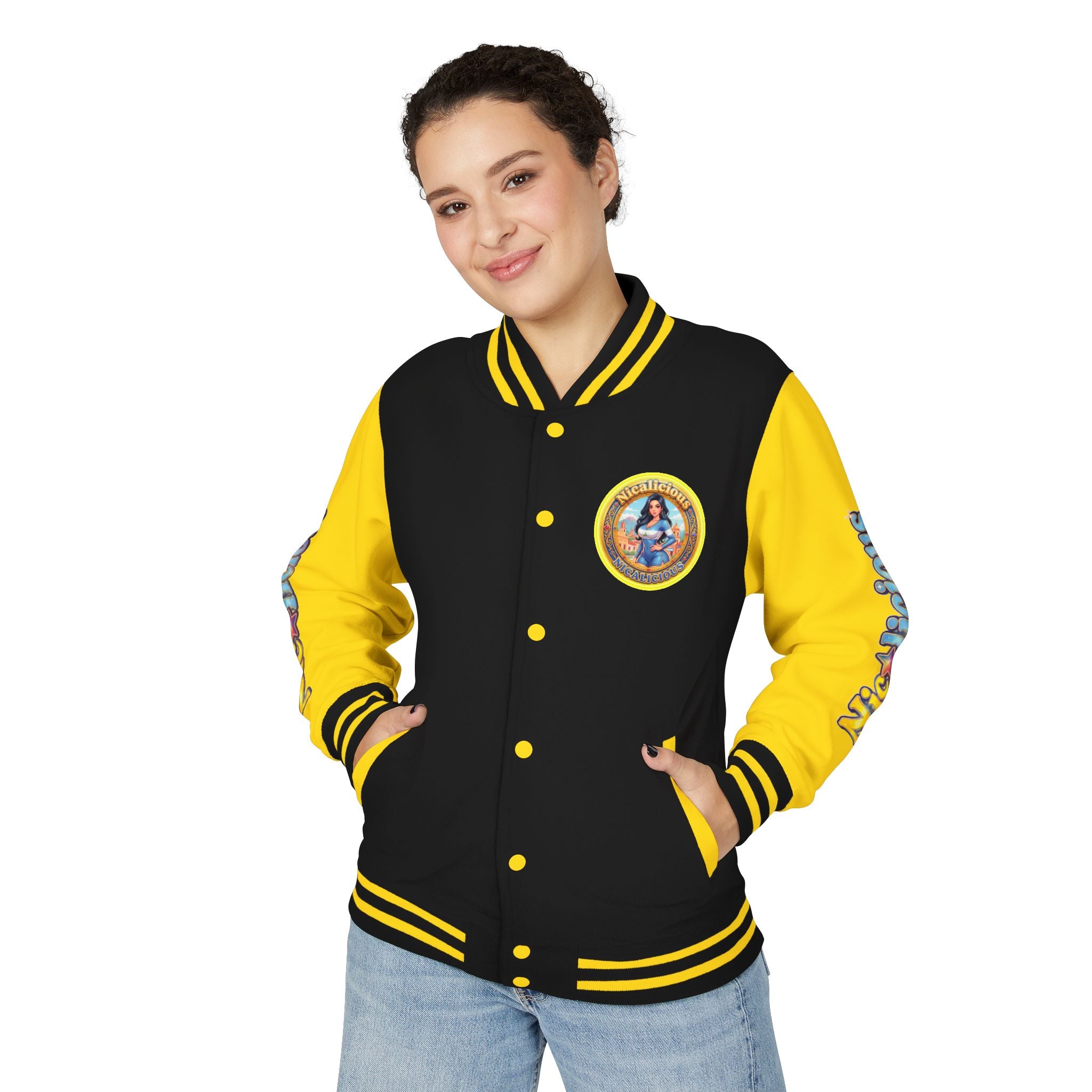Letterman Jacket — 'Nicalicious' Retro Badge Varsity Jacket