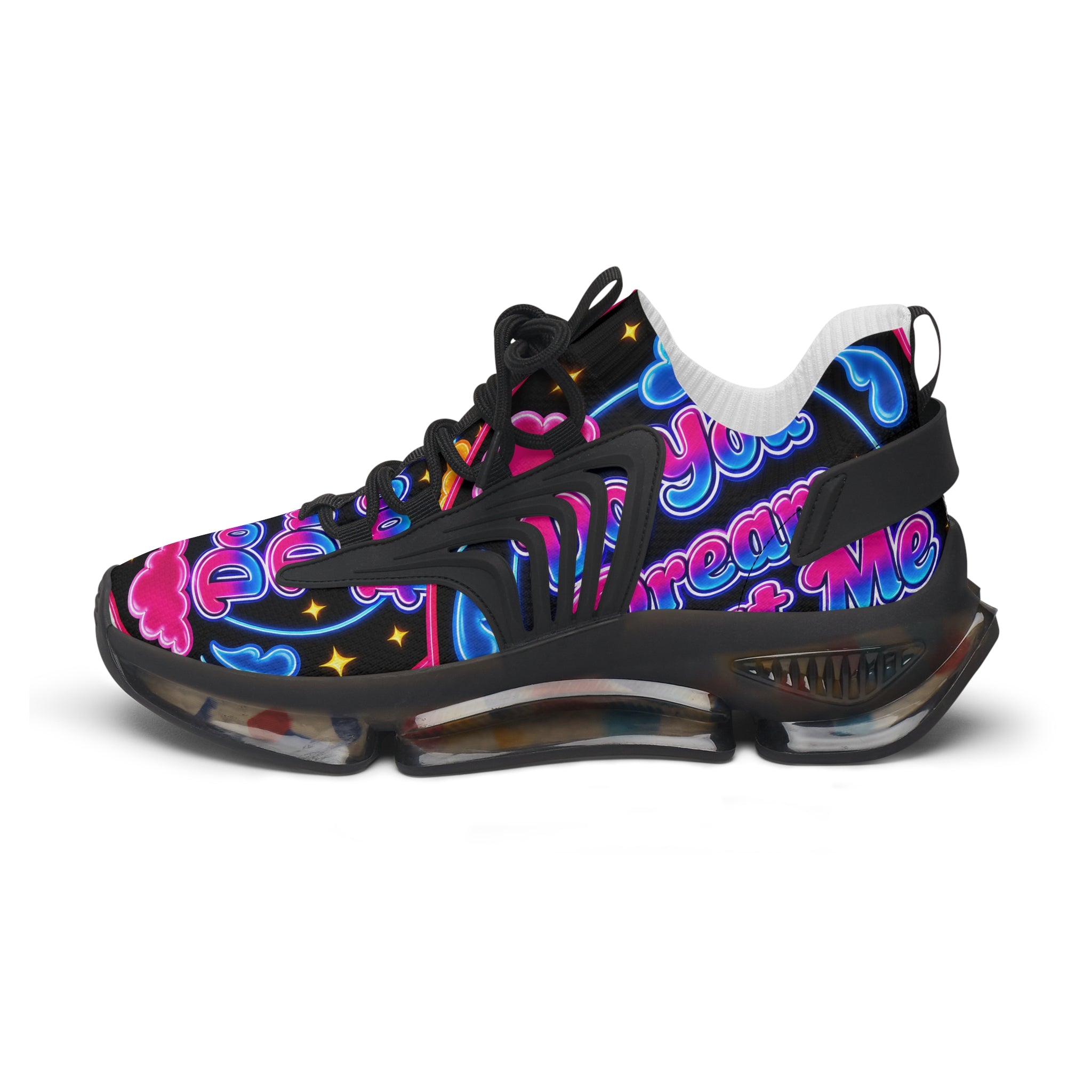 Mesh Sneakers — Neon Dream Graphic Women's Athletic Shoes