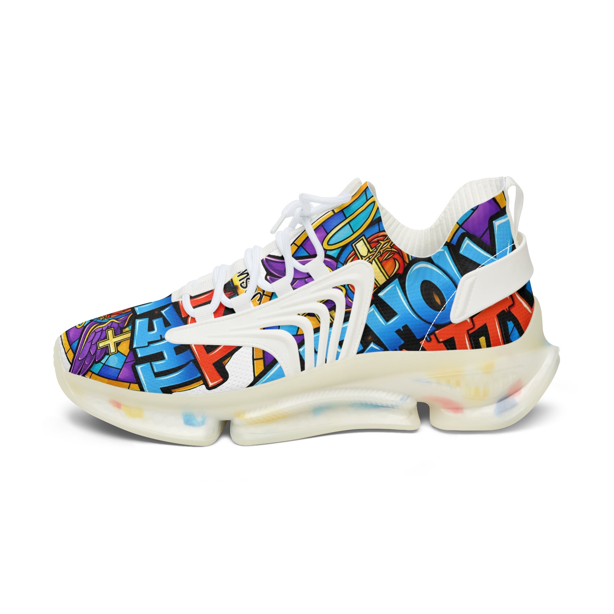 Men's Mesh Sneakers — Colorful Graffiti 'The Holy' Street Style