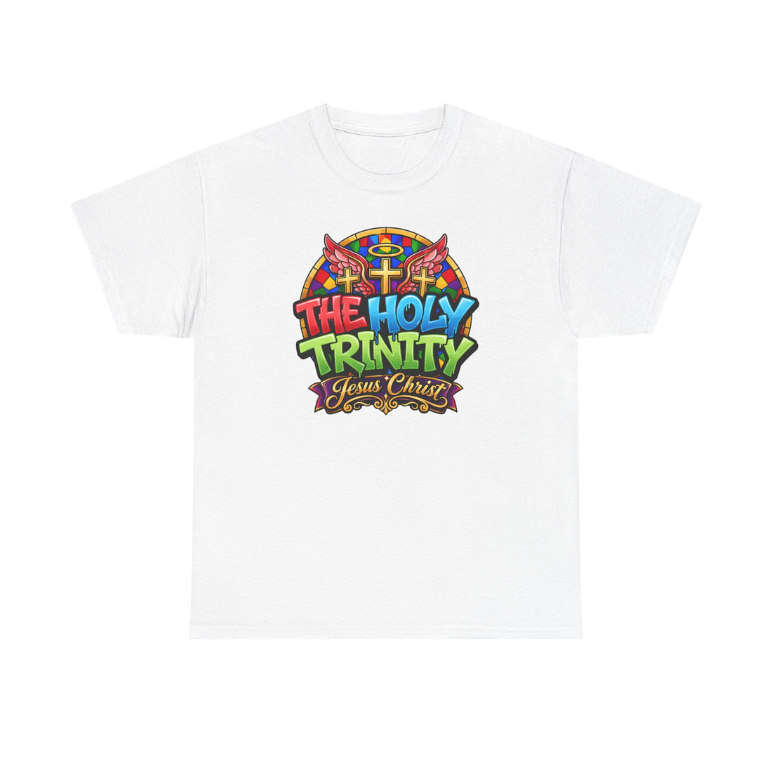 Holy Trinity Graphic Tee — 'The Holy Trinity Jesus Christ' Colorful Faith T-Shirt
