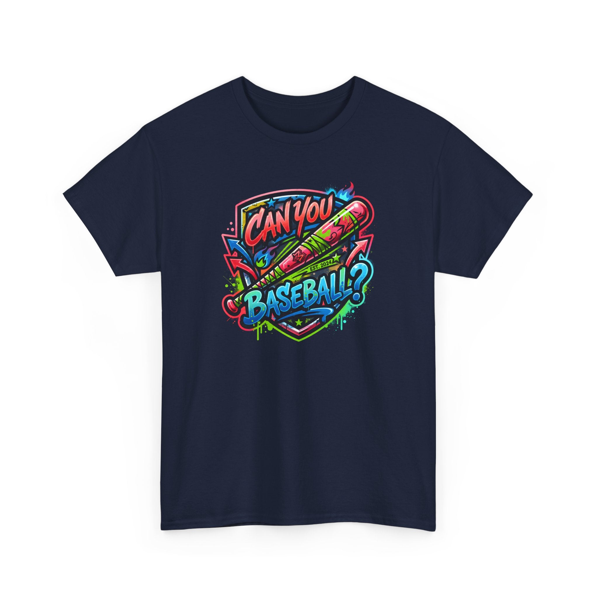 Can You Baseball? T-Shirt — Colorful Retro Baseball Graphic Tee