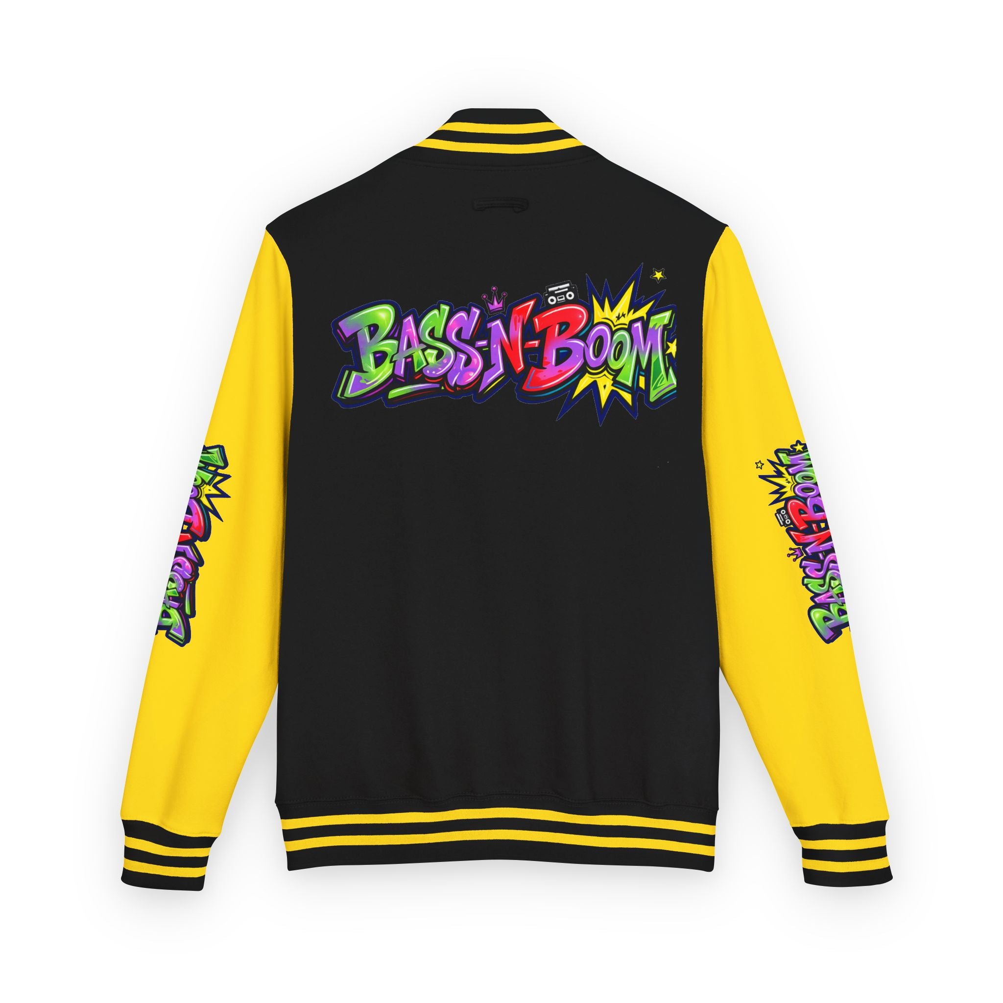 Letterman Jacket — 'Bass N Boom' Graffiti Bomber
