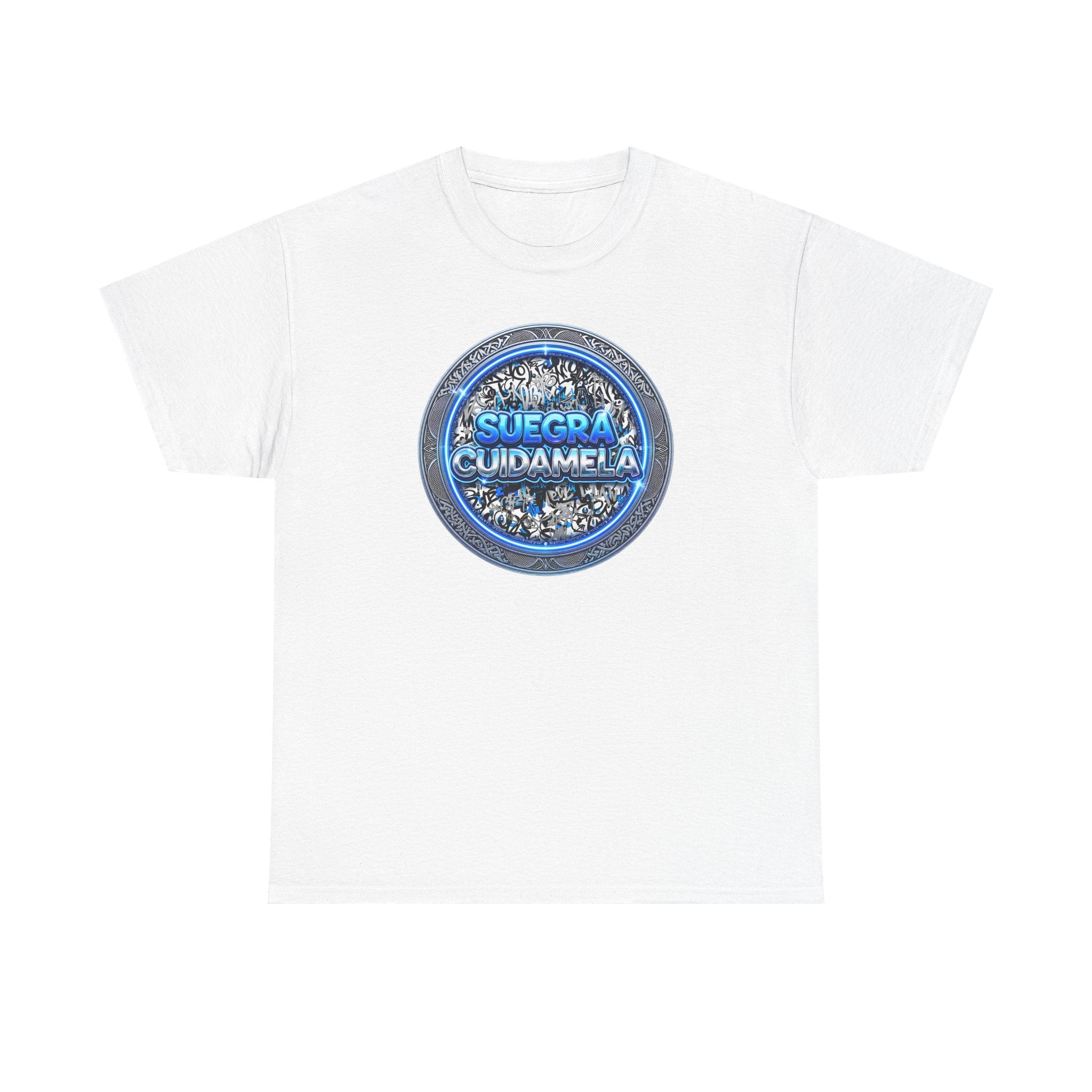 T-Shirt — Suegra Cuídame (Blue Floral Emblem)