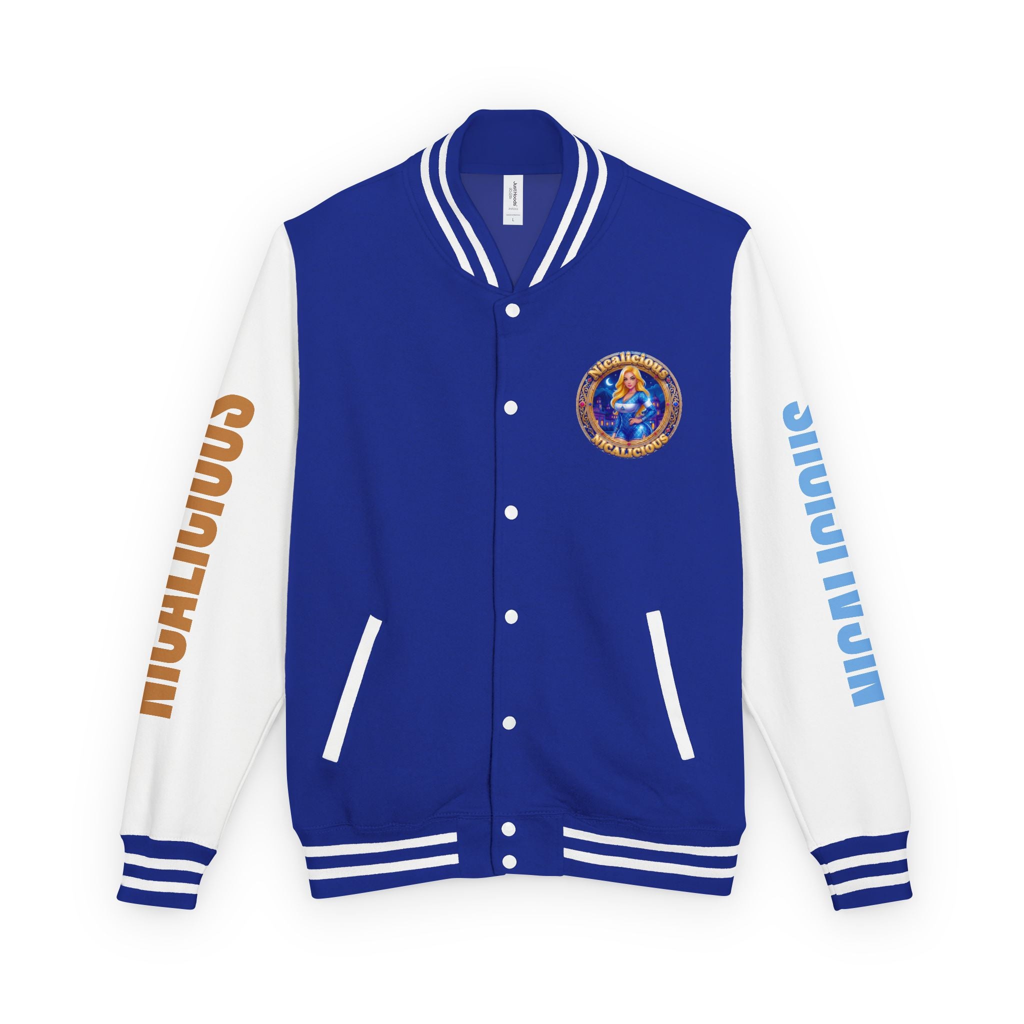 Letterman Jacket — 'Nicalicious' Retro Varsity Jacket with Angel Crest
