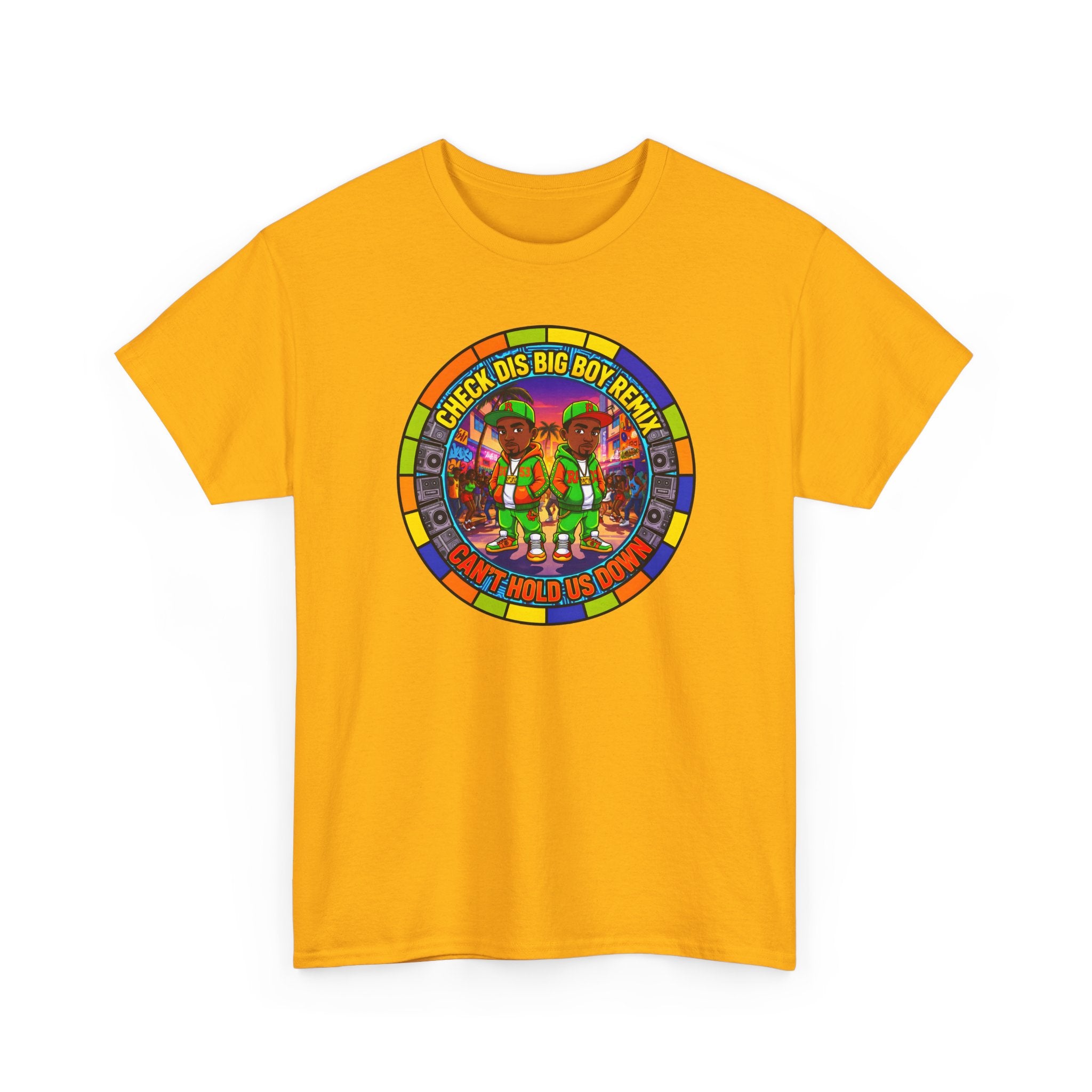 T-Shirt — "Check Dis Big Boy Remix" Colorful Cartoon Grap6hic Tee