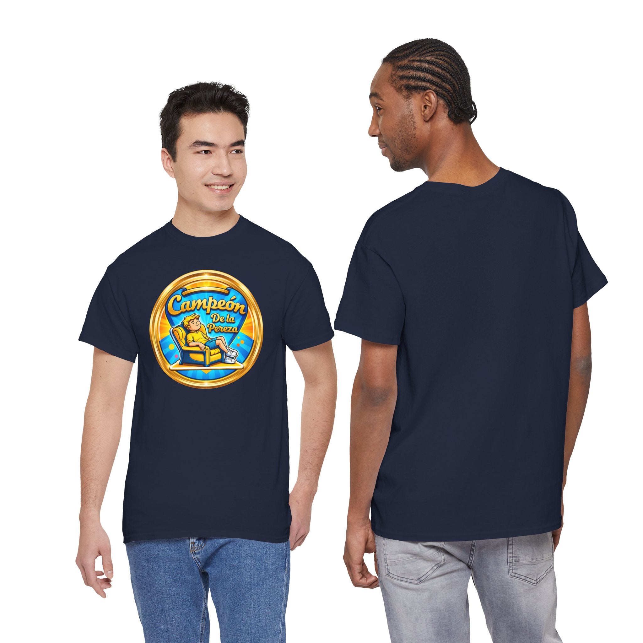 "Campeón De La Pereza" Tee — Gold Badge Adventure T‑Shirt