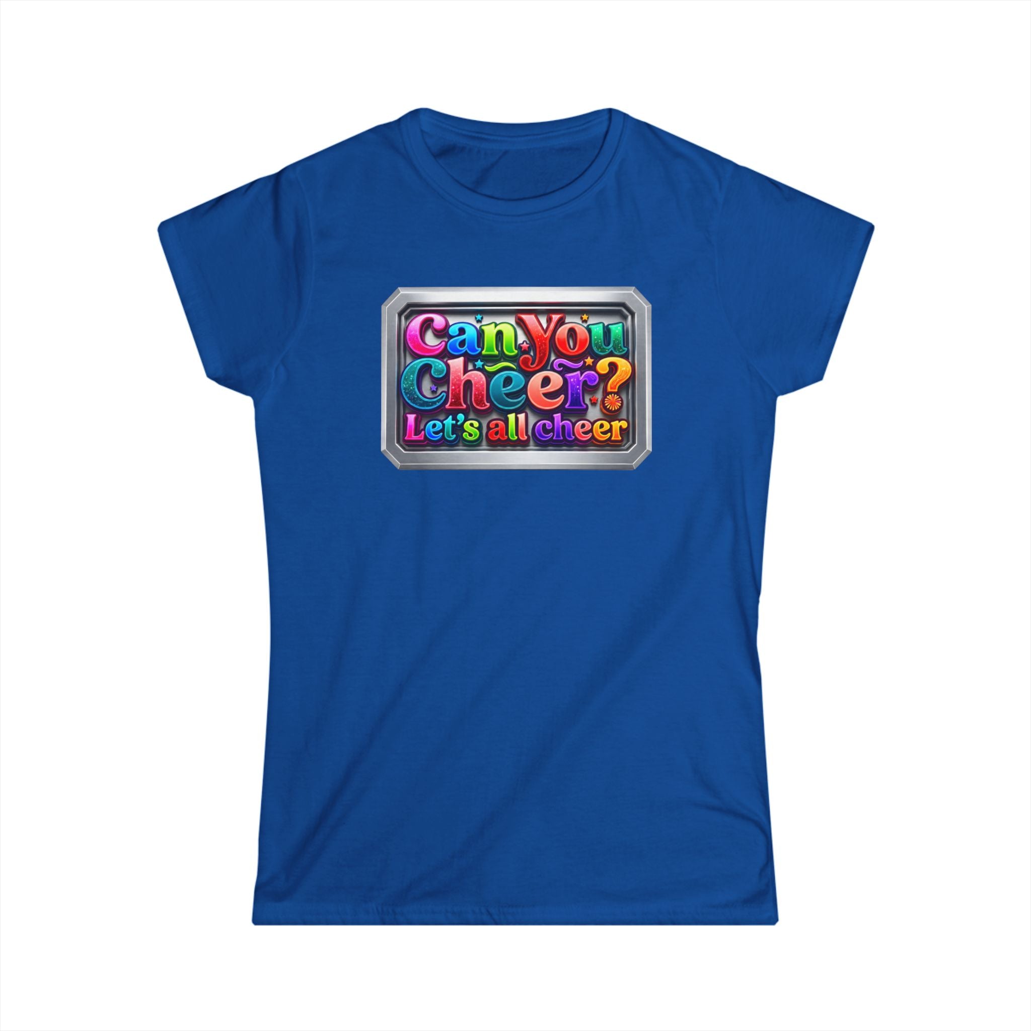Cheer Squad Tee — "Can You Cheer, Let's All Cheer" Colorful Cheerleading Graphic