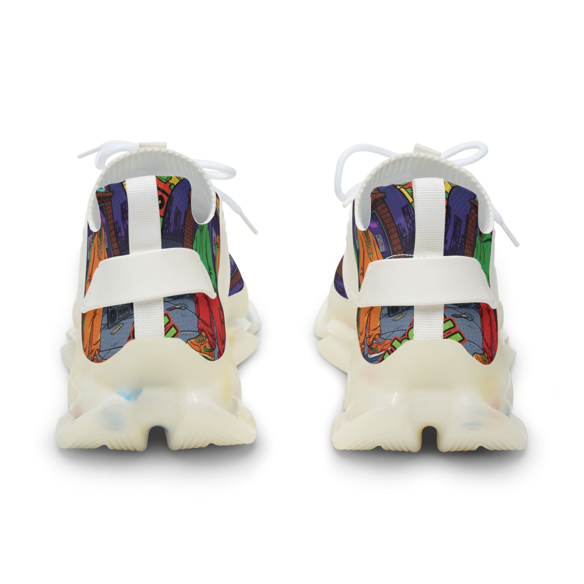 Mesh Sneakers — "I'm Waiting For The Re-Up"Urban Retro Street Art Print Men’s Athletic Shoes