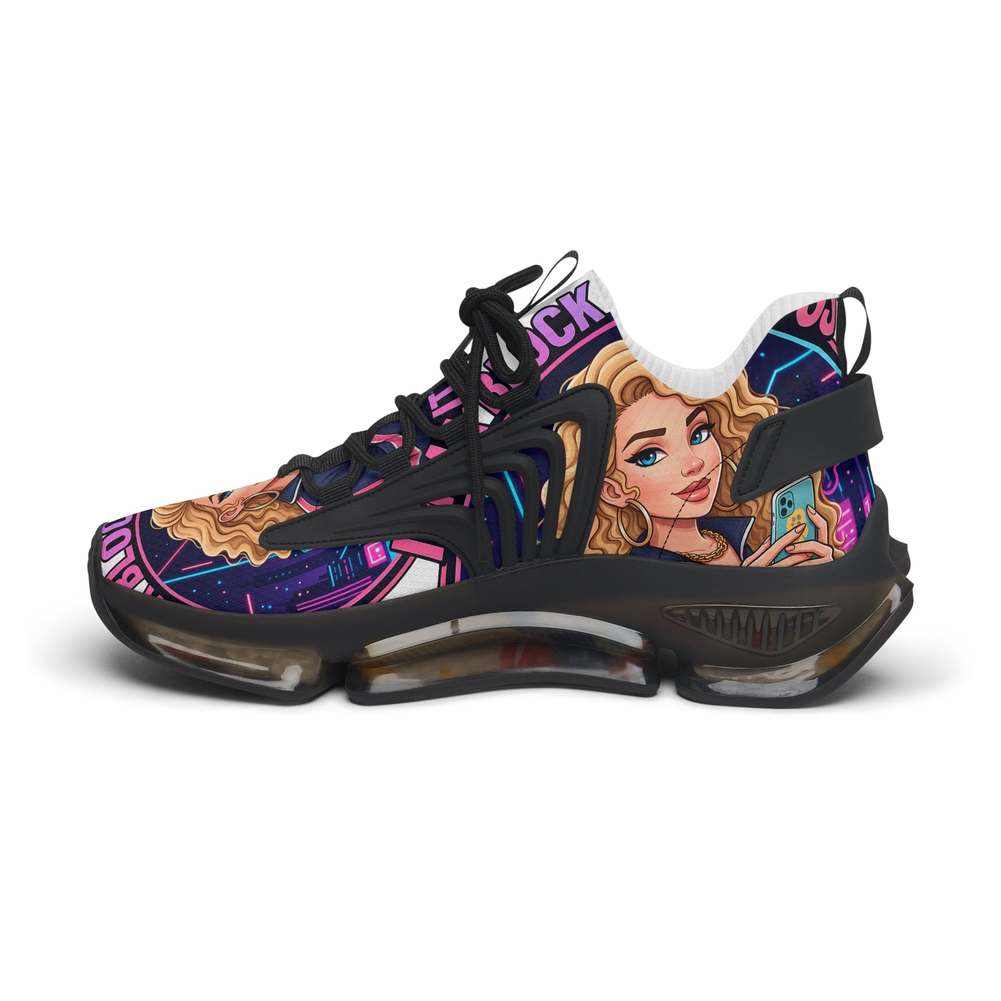 Women's Mesh Sneakers — 'Don't Block Your Blessings' Graphic Athletic Shoes