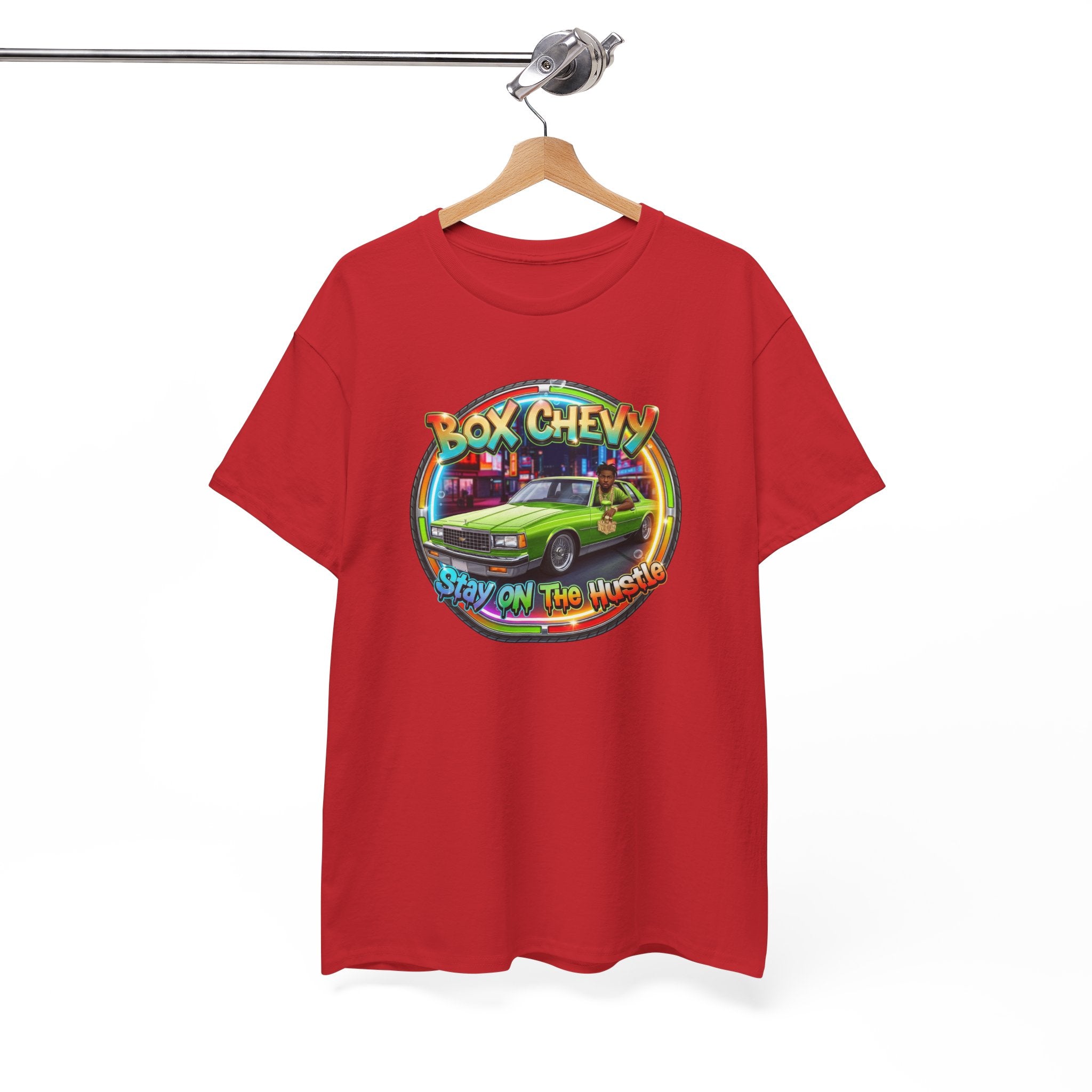 Vintage Chevy Truck Tee — "Box Chevy Stay On The Hustle" Retro Car Graphic Shirt