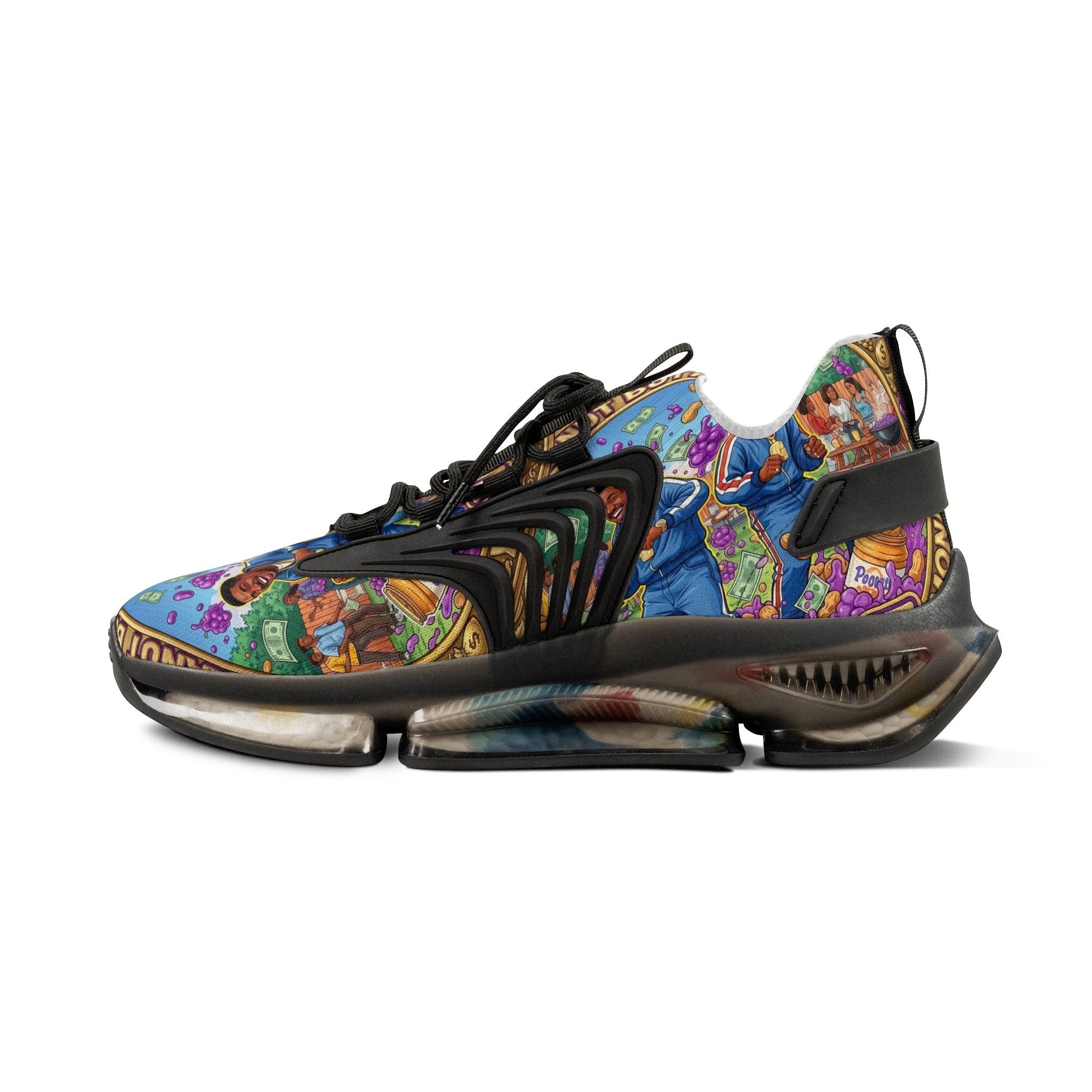 Mesh Sneakers —" Peanut Butter Jelly" Colorful Family Portrait Design Athletic Shoes