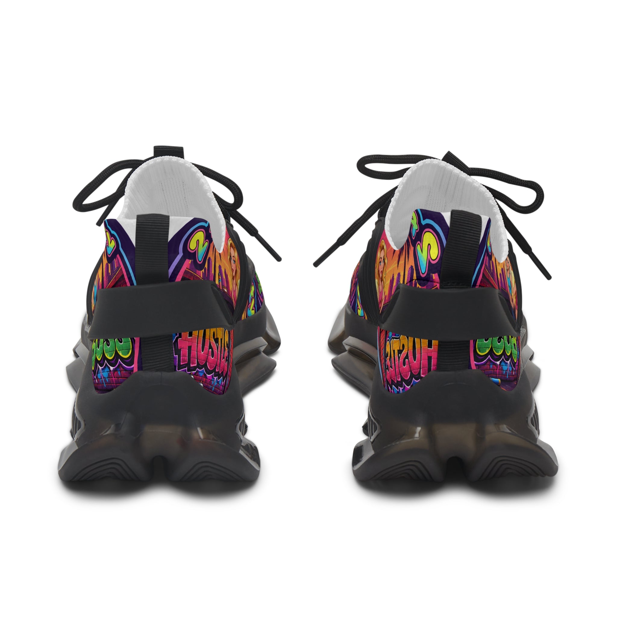 Women's Mesh Sneakers — Retro 'Girls From The City' Graphic Athletic Shoes