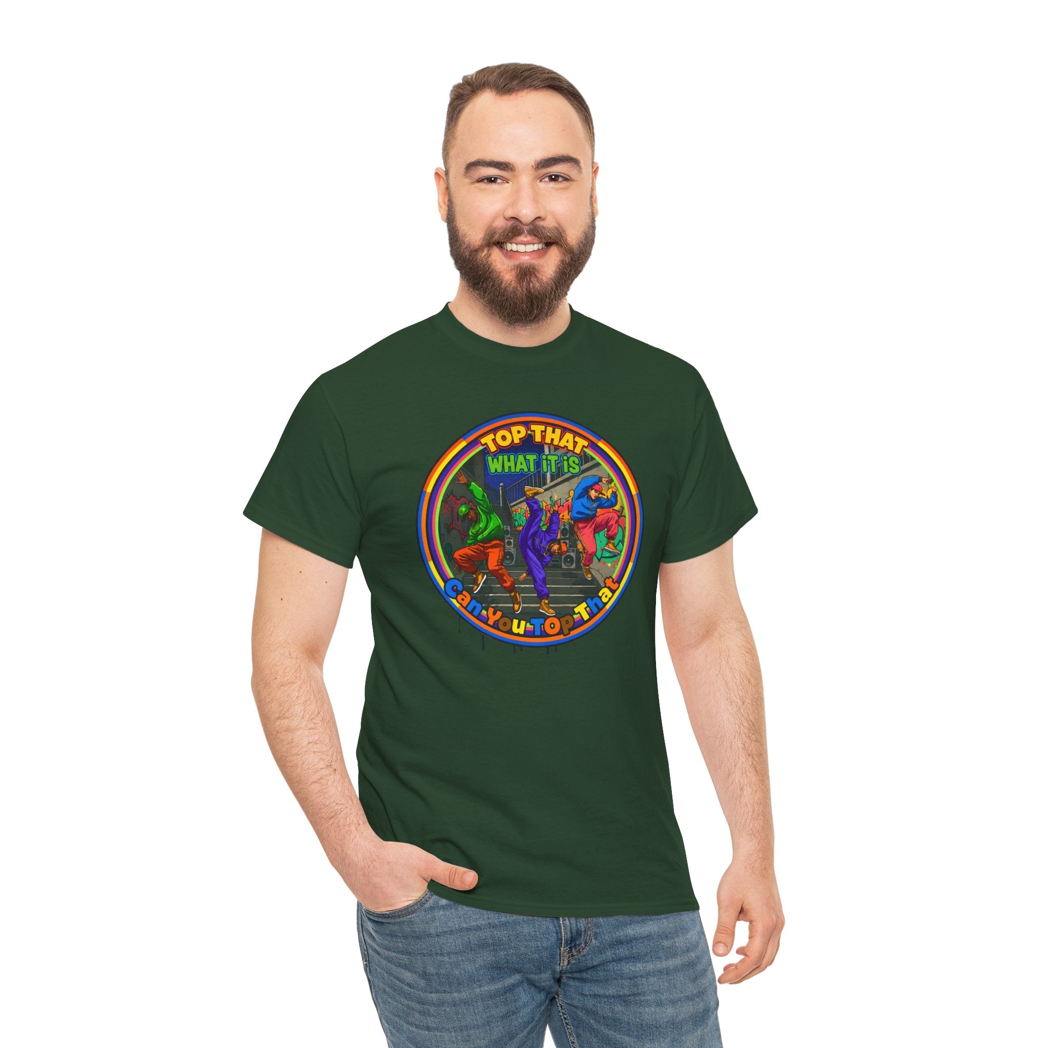 Retro  Tee — "Top That What It Is" Graphic Cotton Shirt