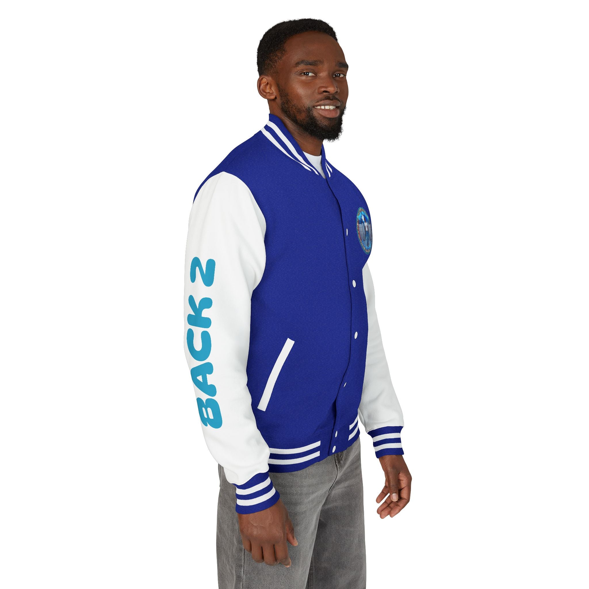 Letterman Jacket — 'Back 2 The Block' Retro Streetwear Patch Jacket