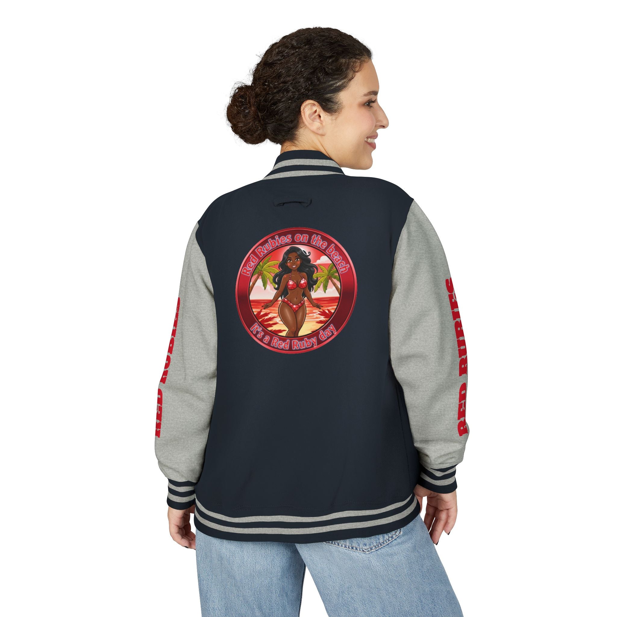 Letter Us- " It's A Rubie Day"-Retro Island Pinup Red & White