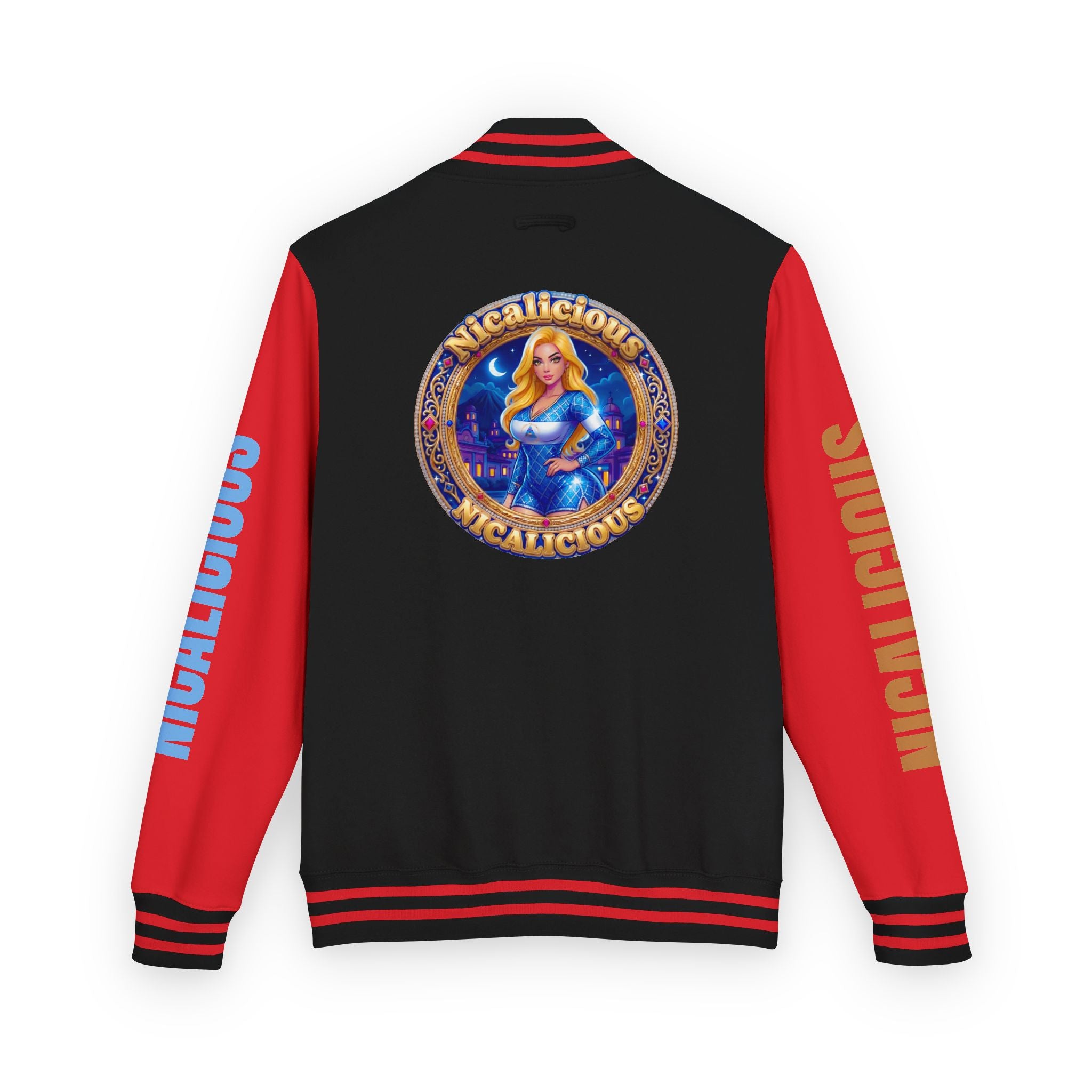 Letterman Jacket — 'Nicalicious' Retro Varsity Jacket with Angel Crest