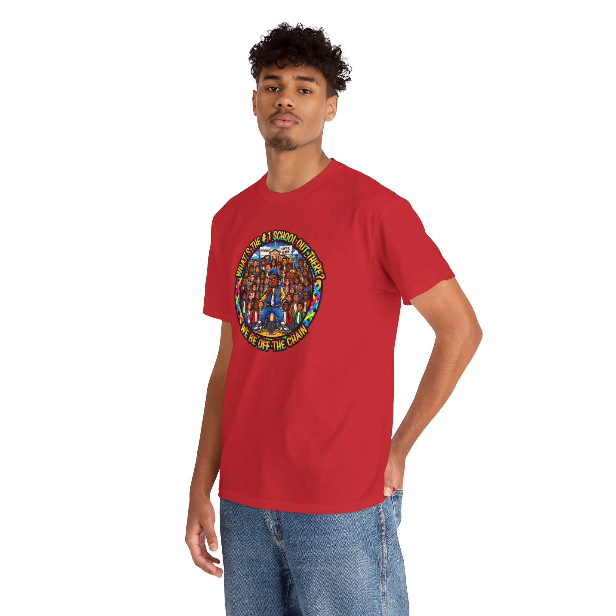 Community Unity Tee — "What's The #1 School Out There" Illustration Shirt
