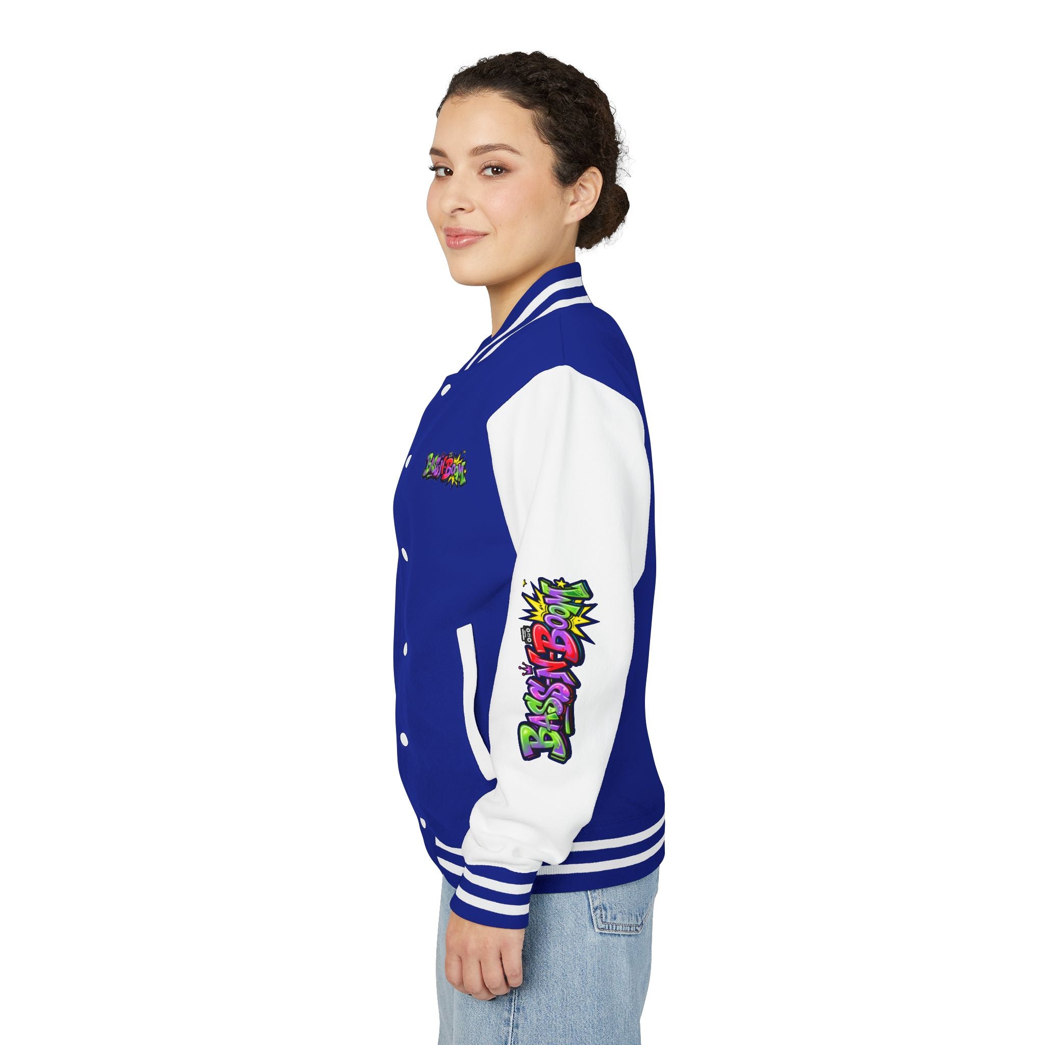 Letterman Jacket — 'Bass N Boom' Graffiti Bomber
