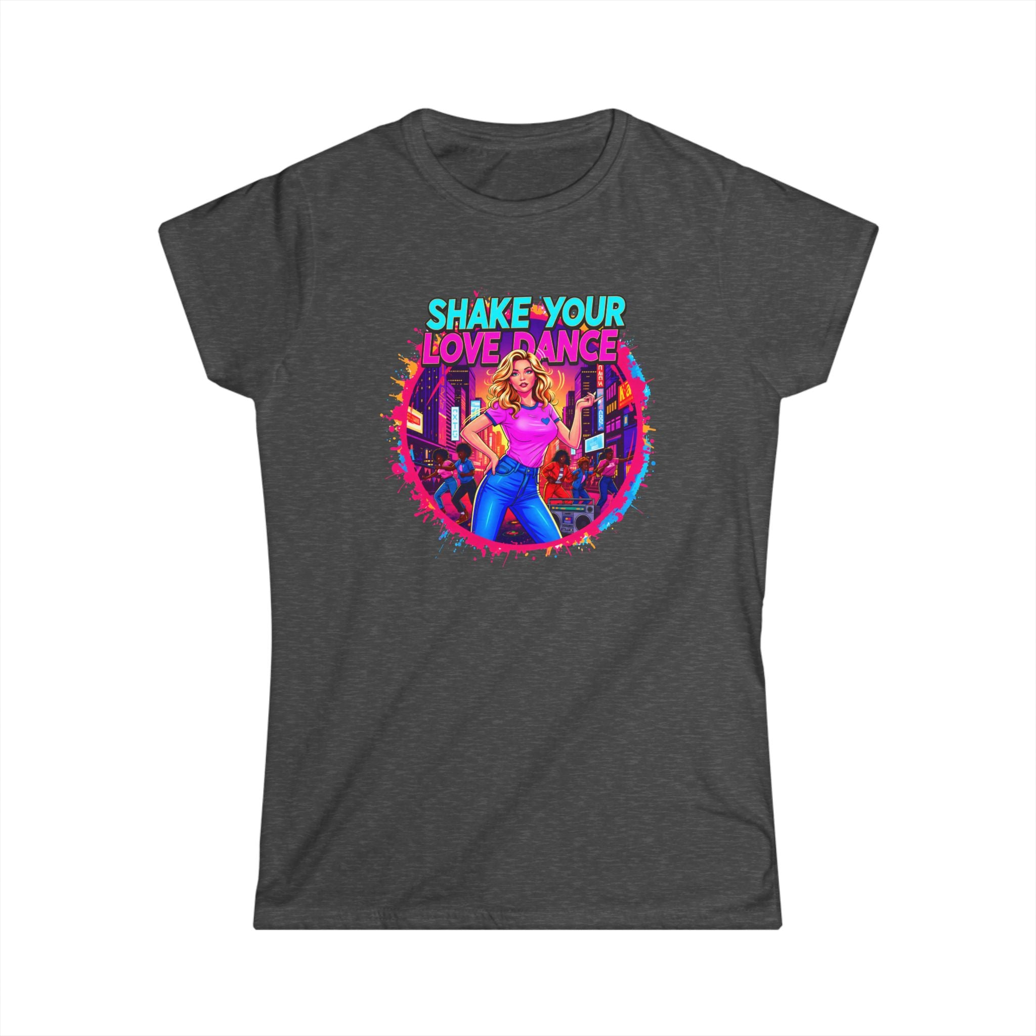"Shake Your Love Dance" Women's T‑Shirt — Retro Dance Girl Graphic Tee