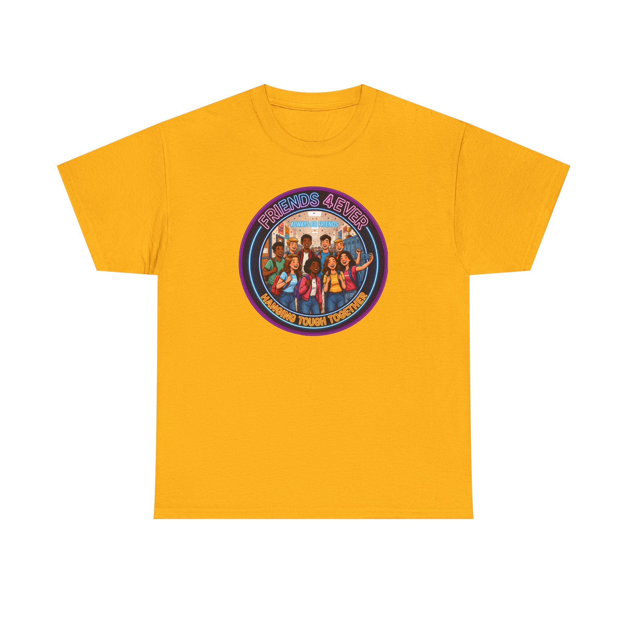 Graphic Tee — Retro Group Illustration "Friends Forever"