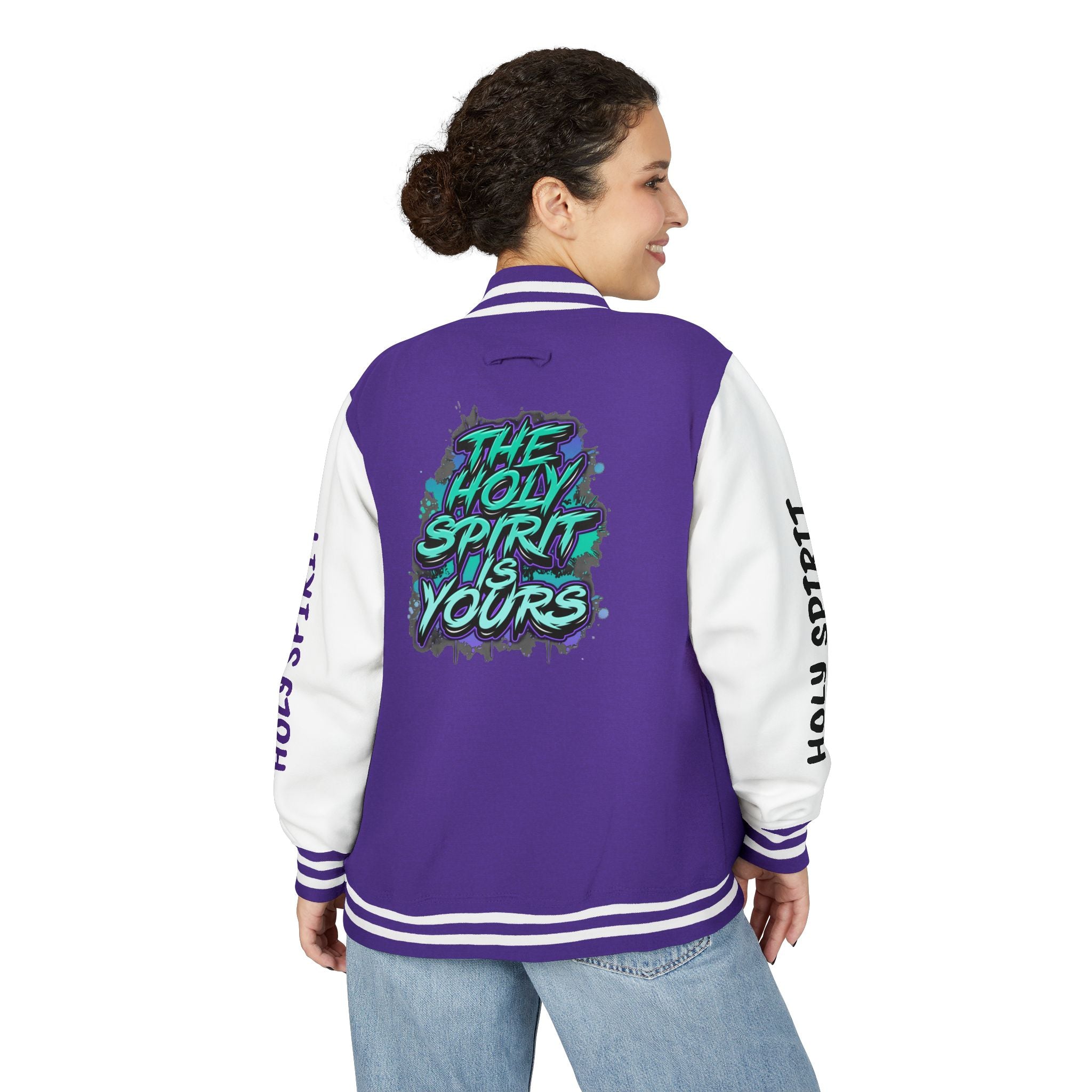Letterman Jacket — "The Holy Spirit Is Yours" Graphic