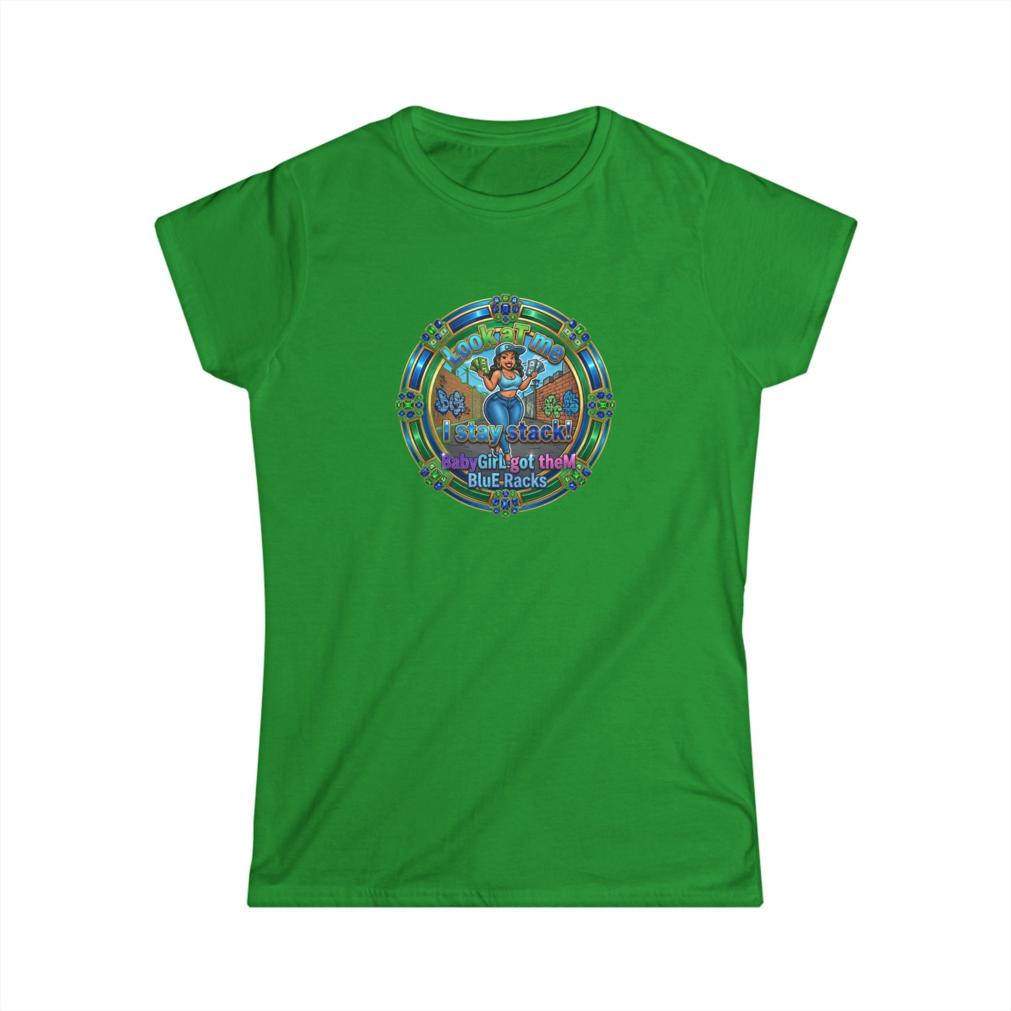 Women's Tshirt "Look at me I Stay Stack! " Retro Surf Graphic